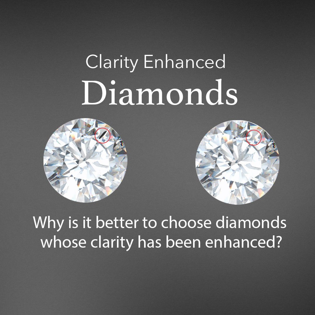 Two diamonds compared: clarity enhanced and untreated