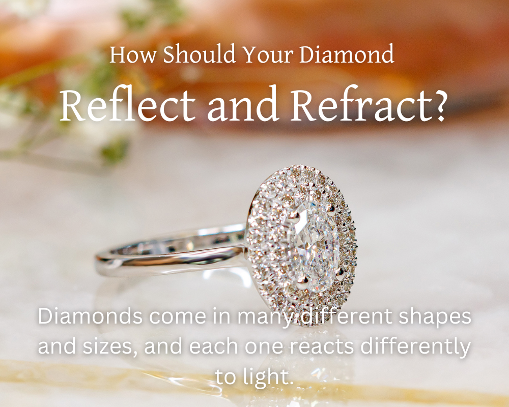 Oval diamond engagement ring with a double halo in white gold
