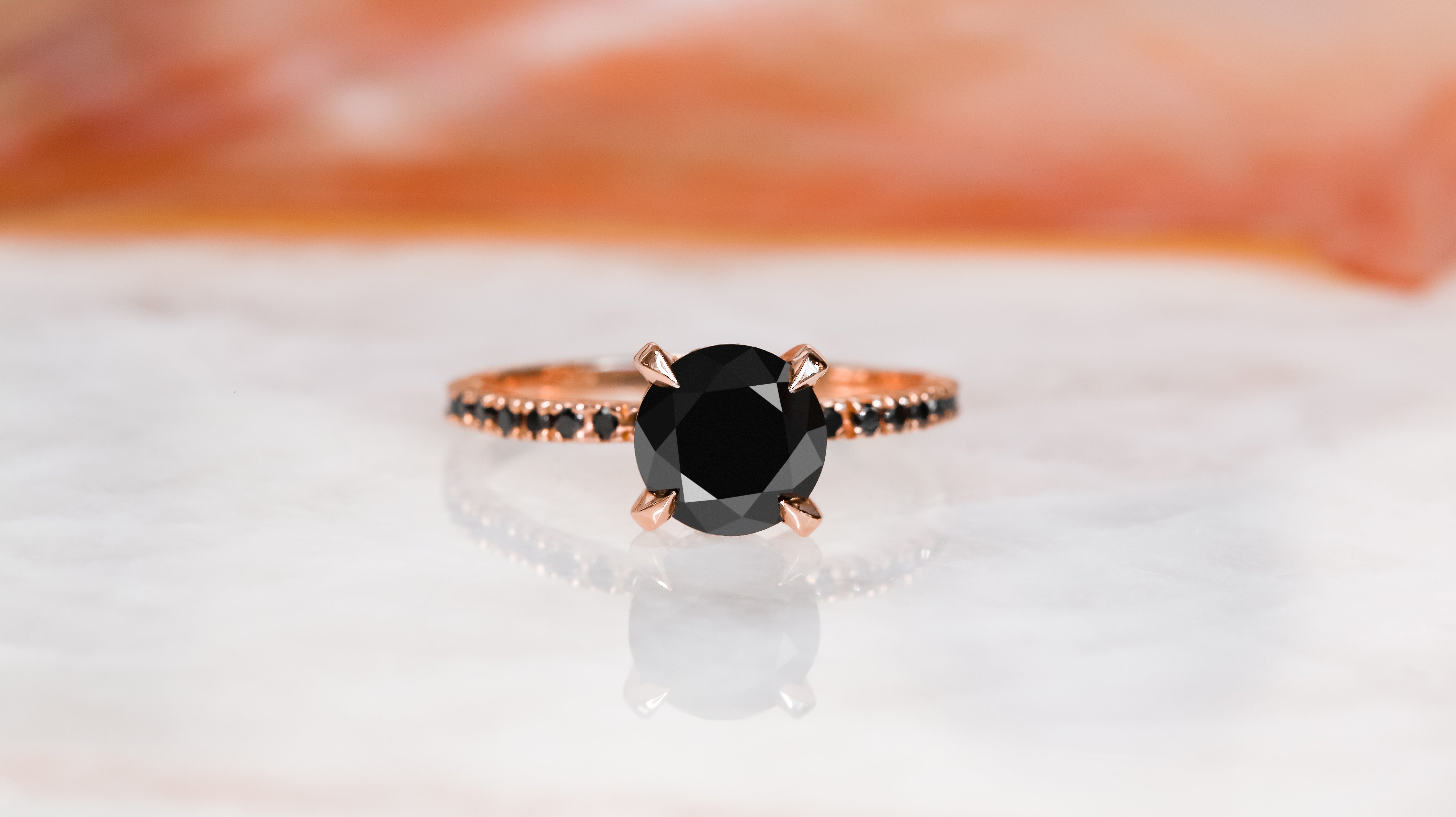 Black Ice- Round Engagement Rings