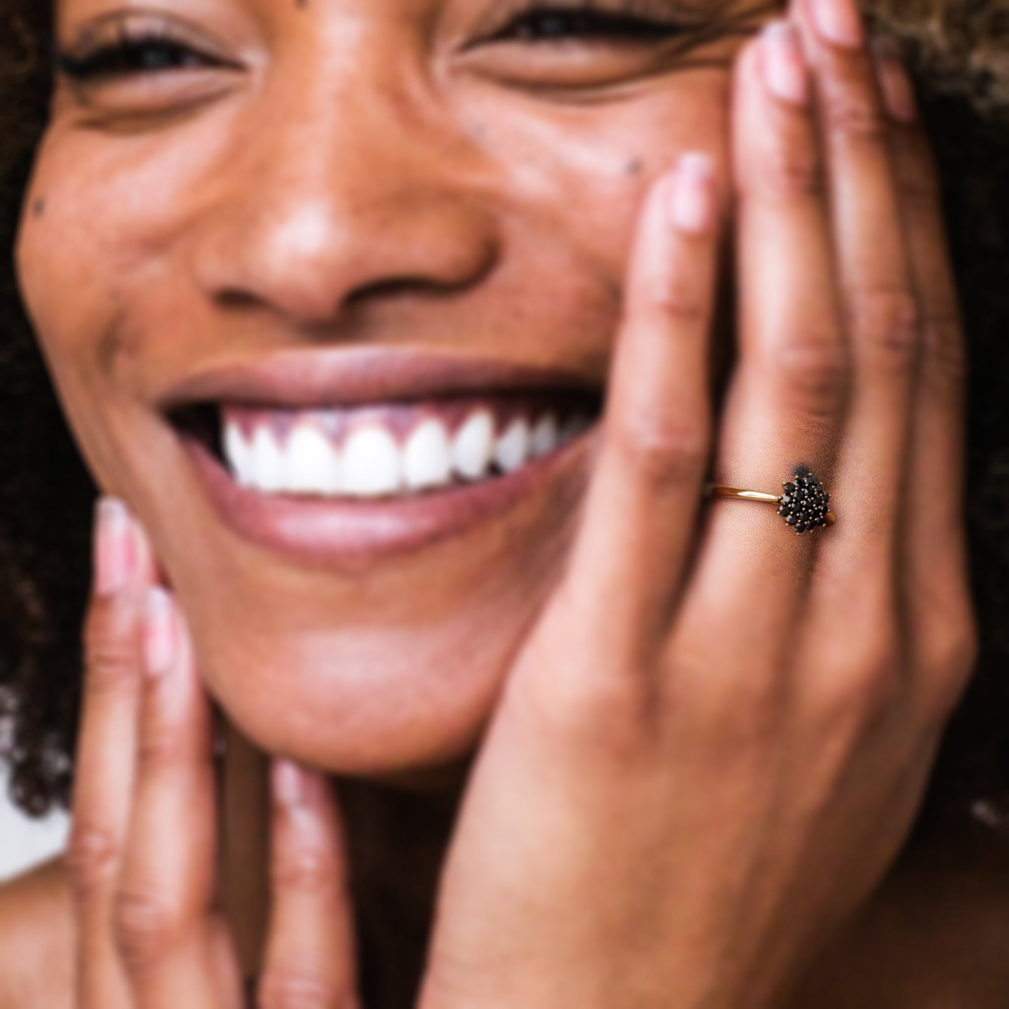 Draco - Cluster Natural Black Diamond Ring