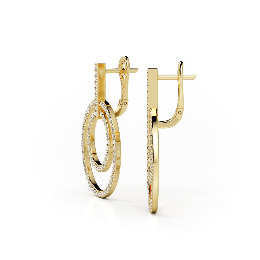 Circles Earrings 1.5 Natural Diamonds in White Gold