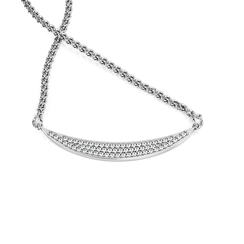 Natural Diamond Pav'e Pendant with a Yellow Necklace