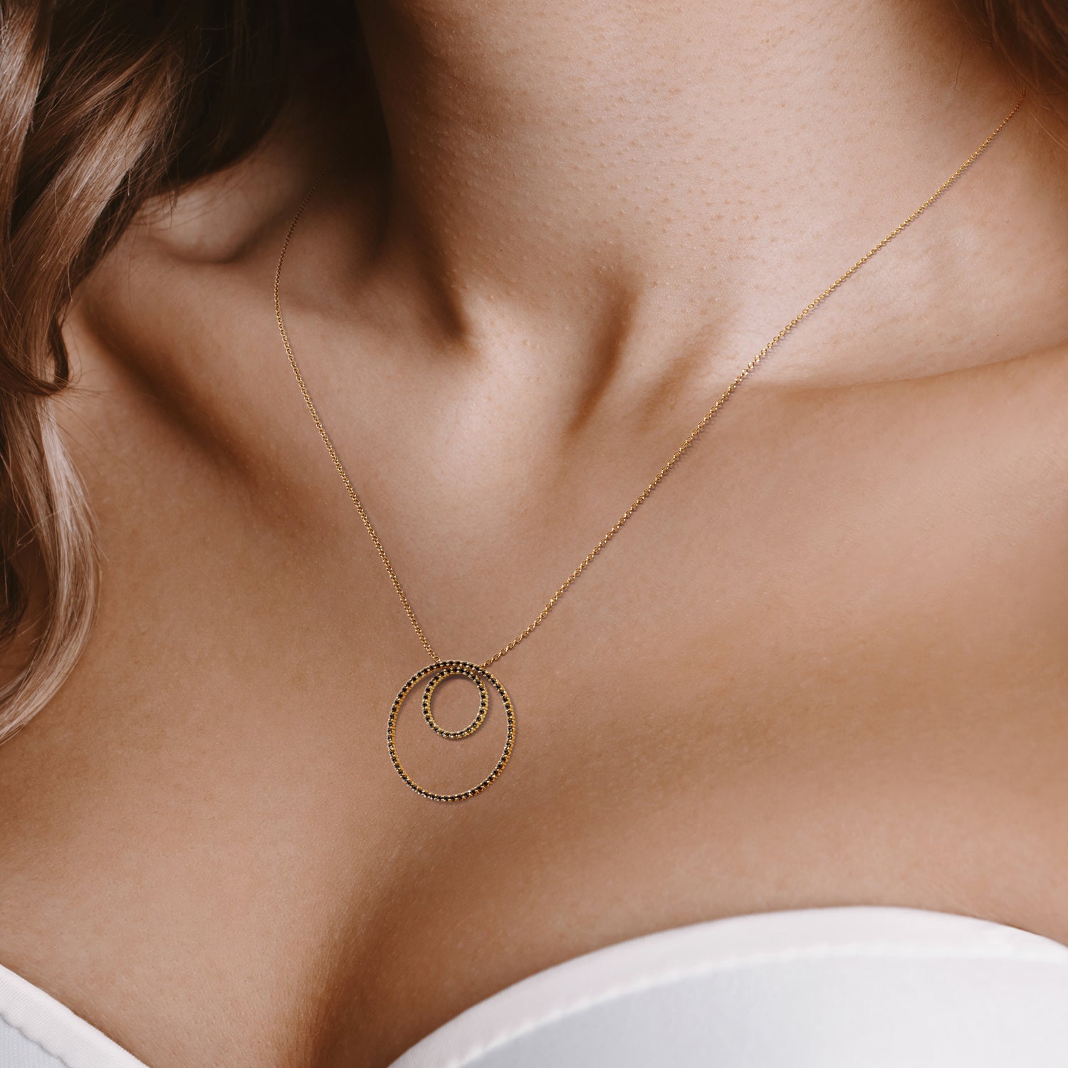 Natural Black Diamond Pendant with Necklaces