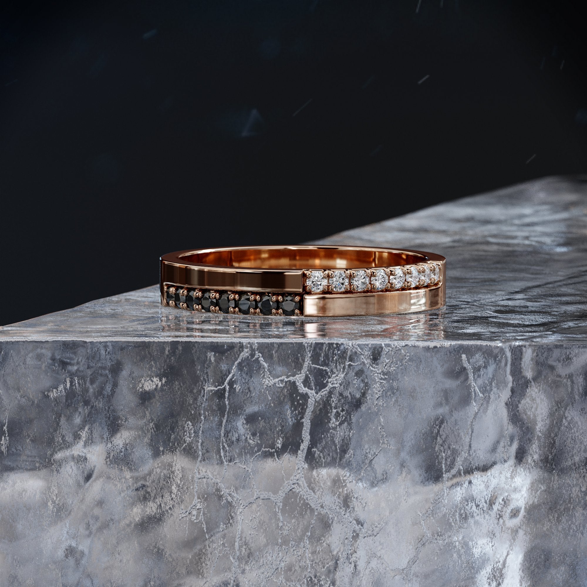 Black & White Natural Black & White Diamond Ring