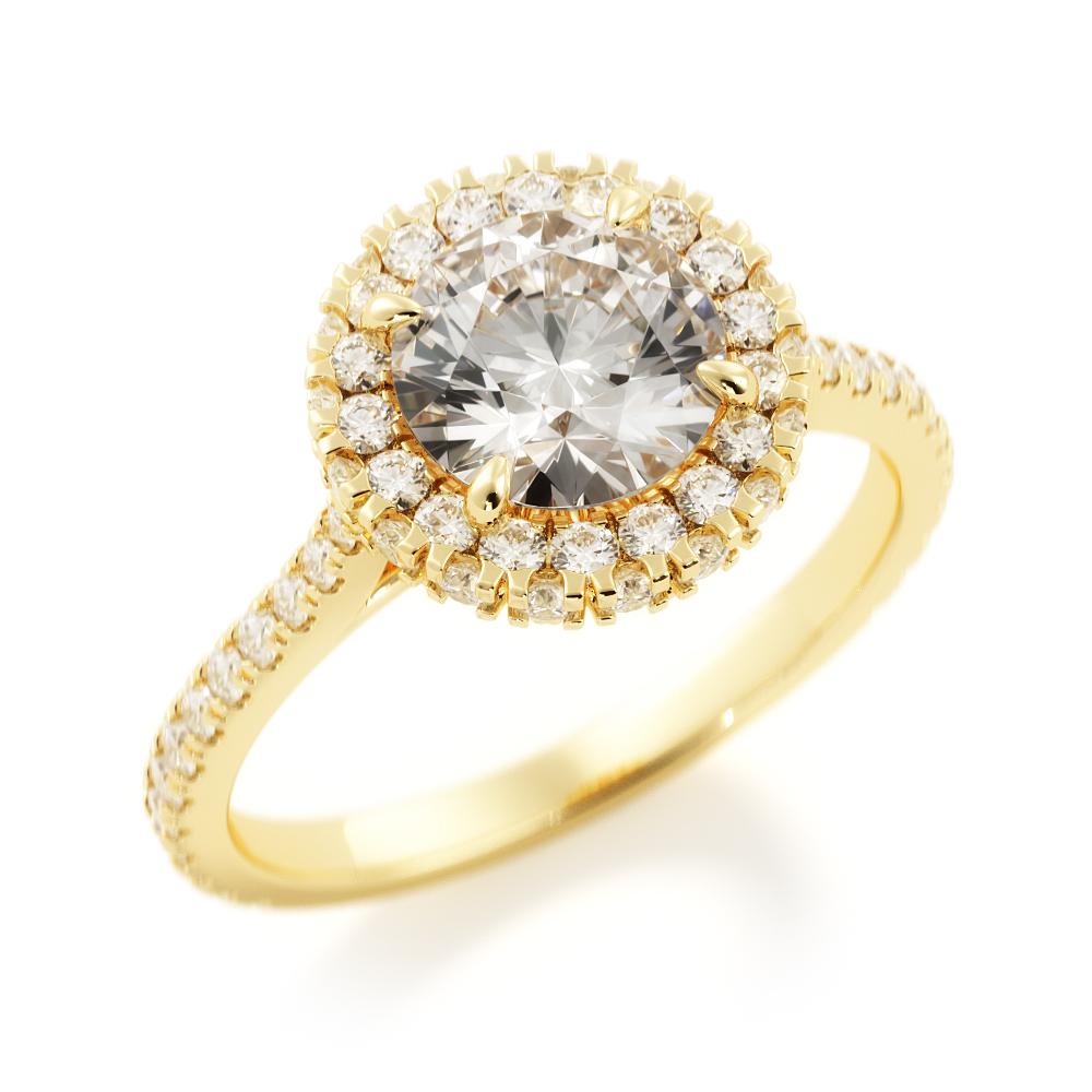 Decorative Natural Round Diamond Engagement Ring