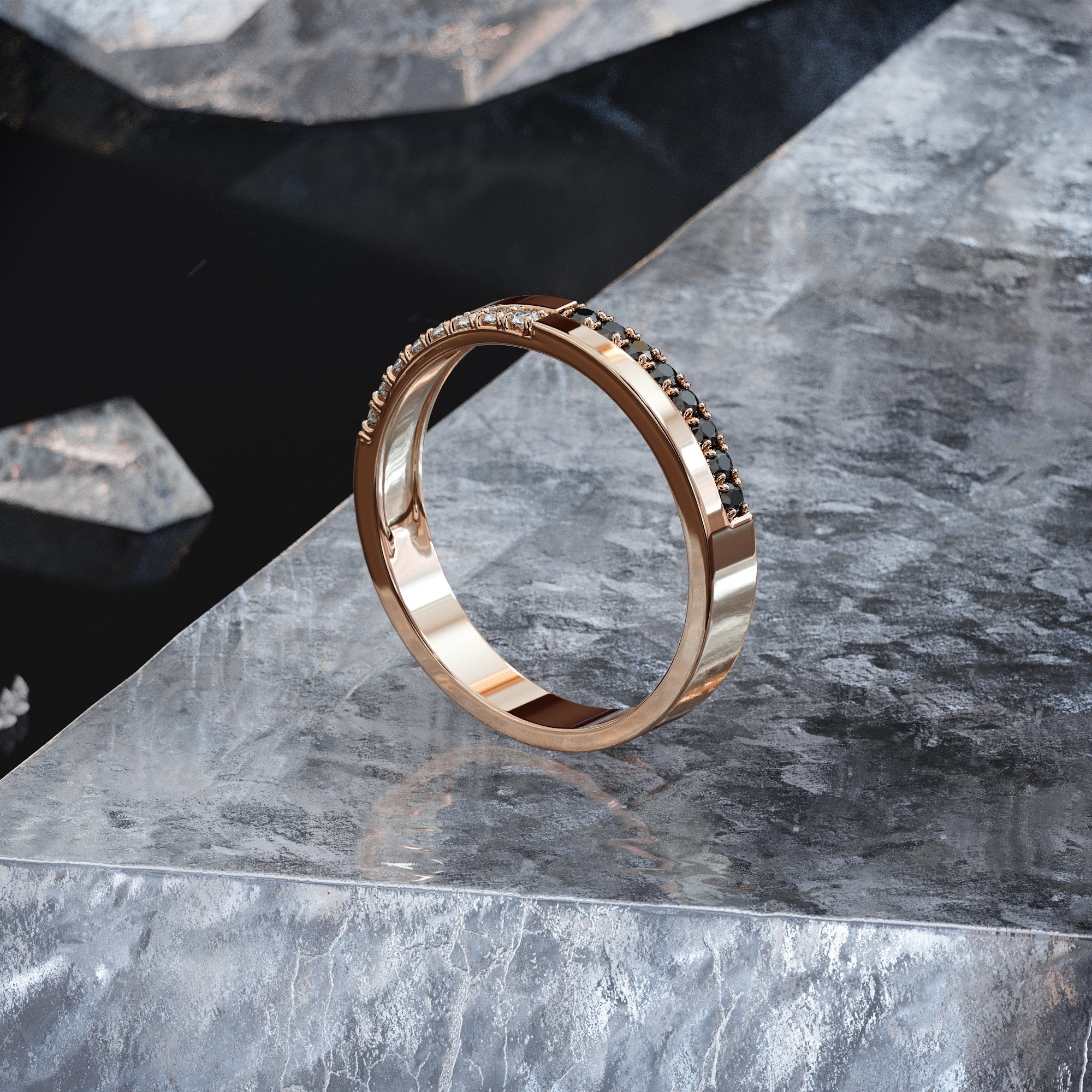 Black & White Natural Black & White Diamond Ring