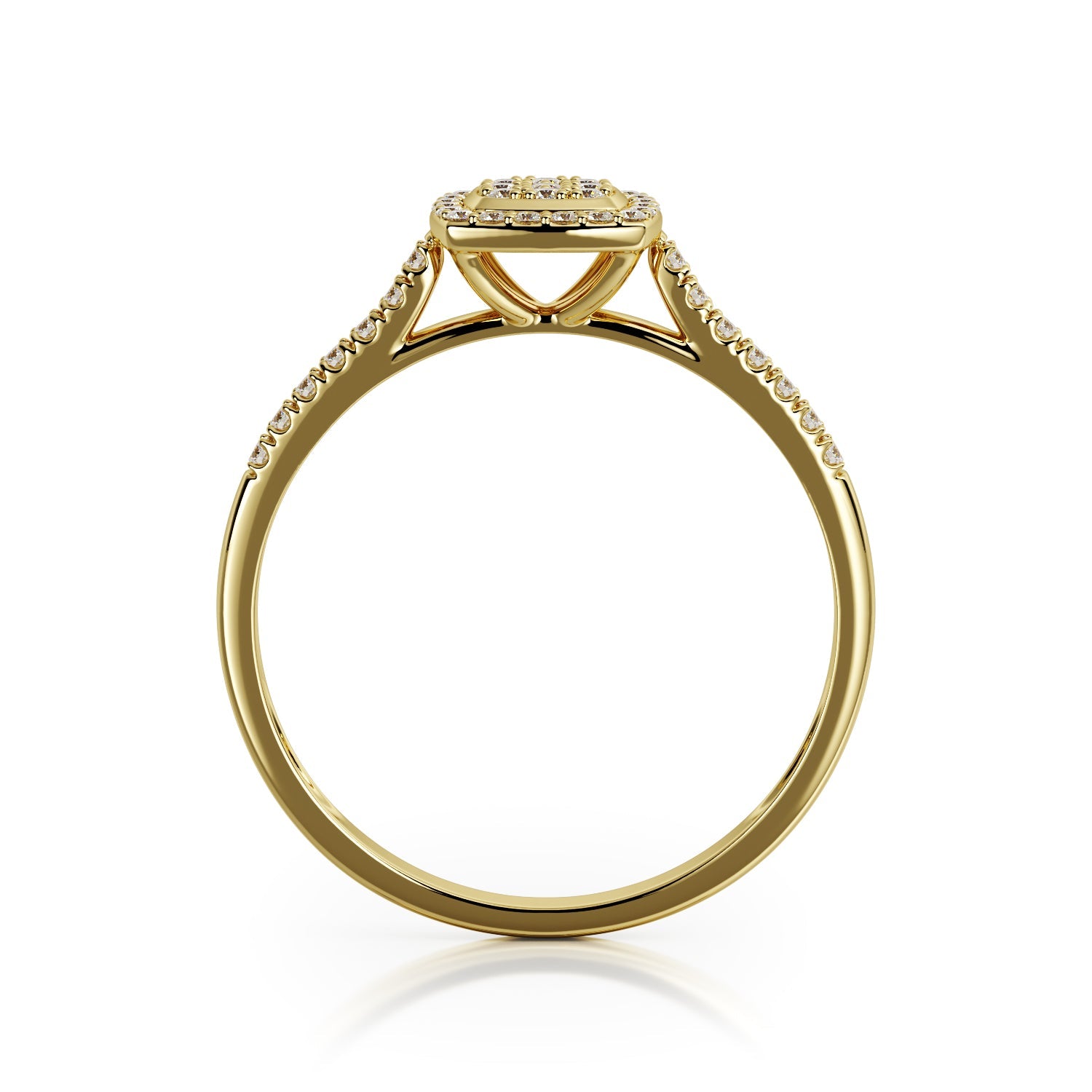 Cushion Halo Natural Diamond Engagement Ring