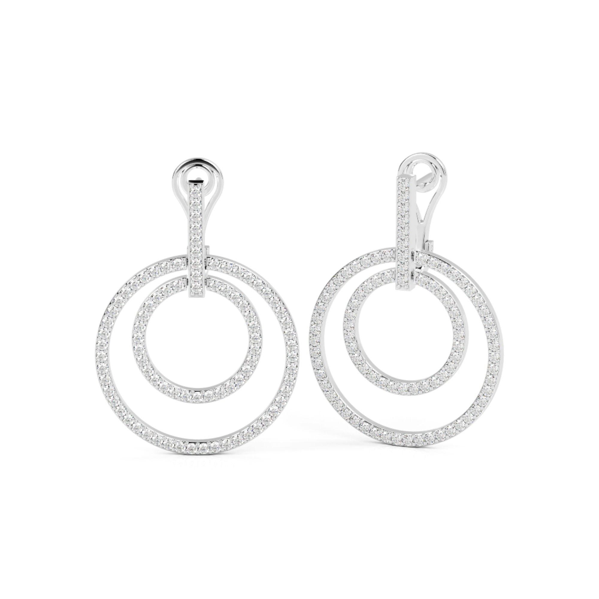Circles Earrings 1.5 Natural Diamonds in White Gold