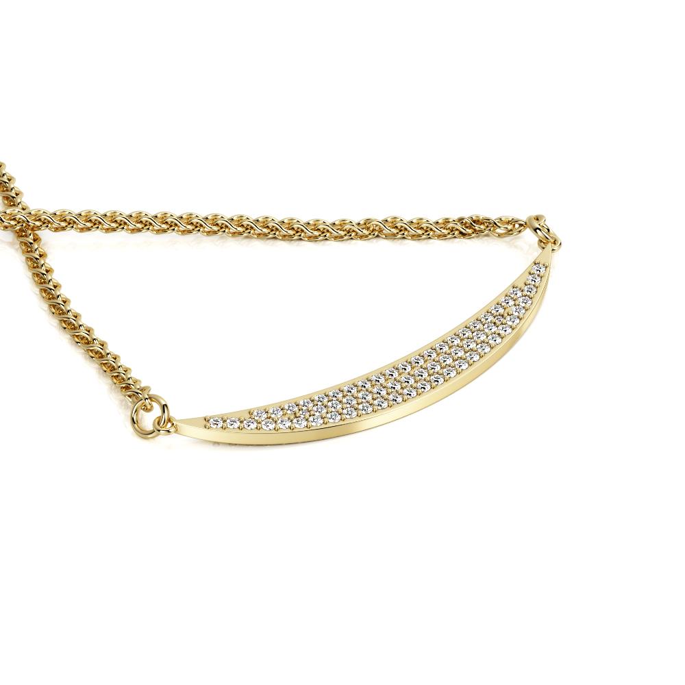 Natural Diamond Pav'e Pendant with a Yellow Necklace