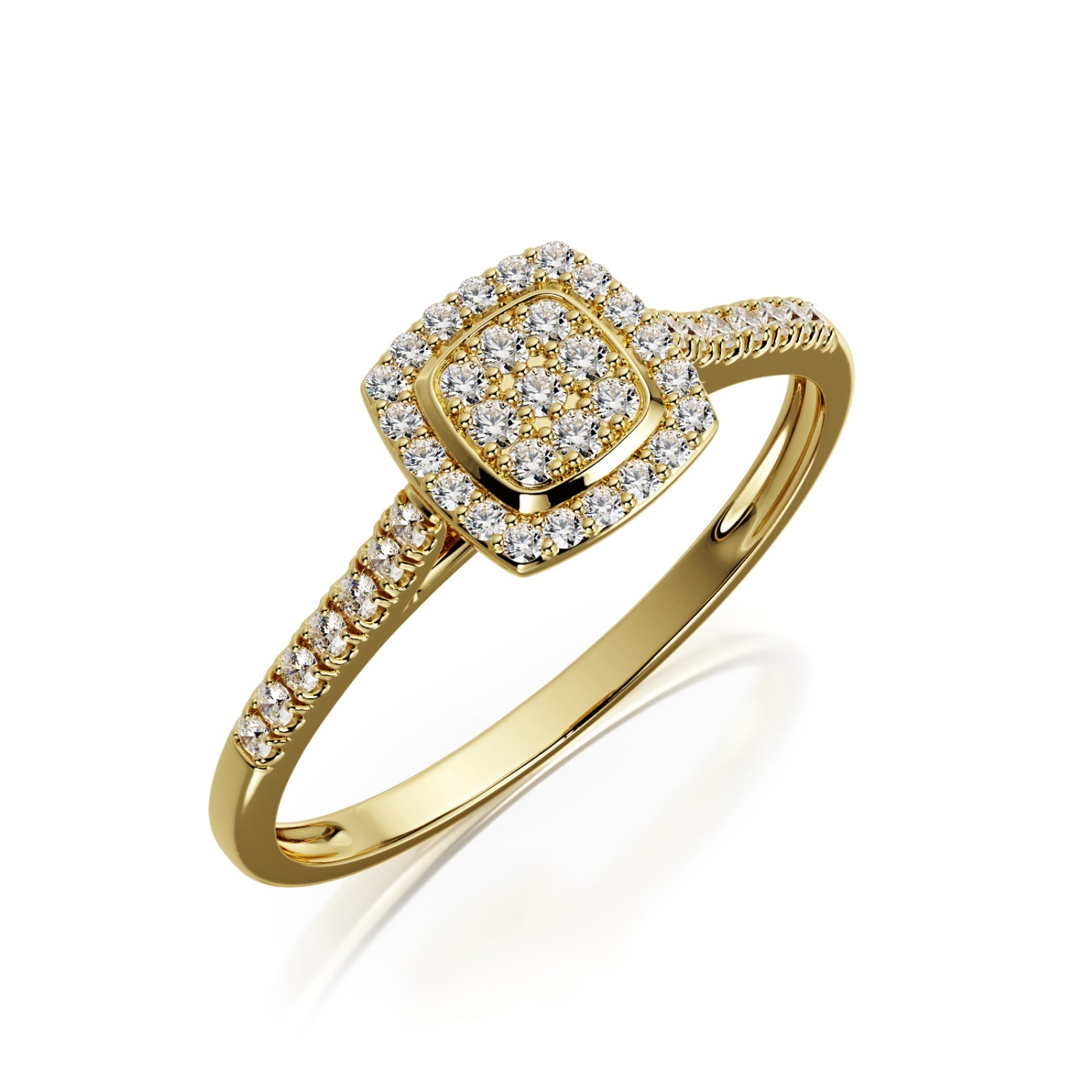 Cushion Halo Natural Diamond Engagement Ring