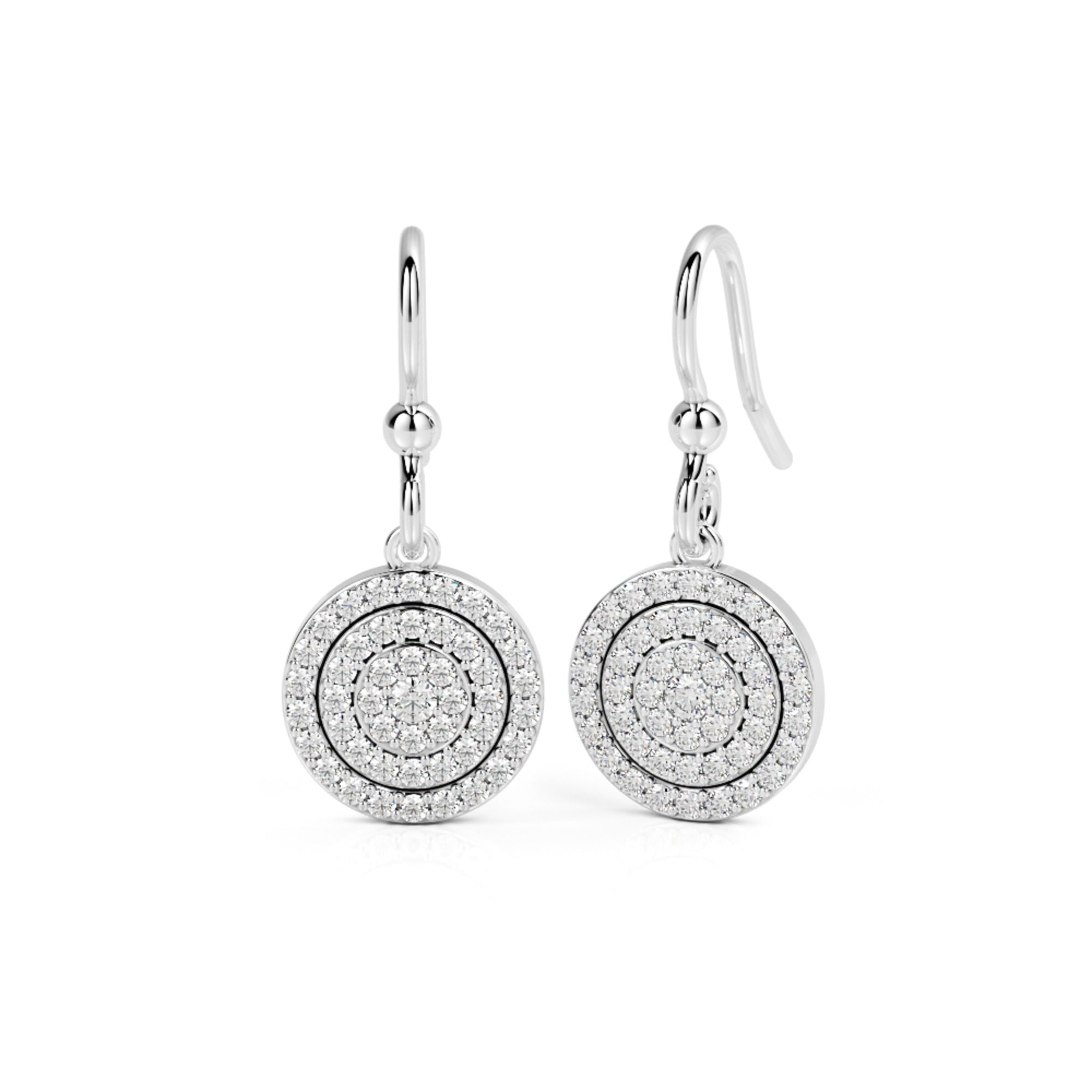 Earwire Earrings 1 Natural Diamonds in White Gold