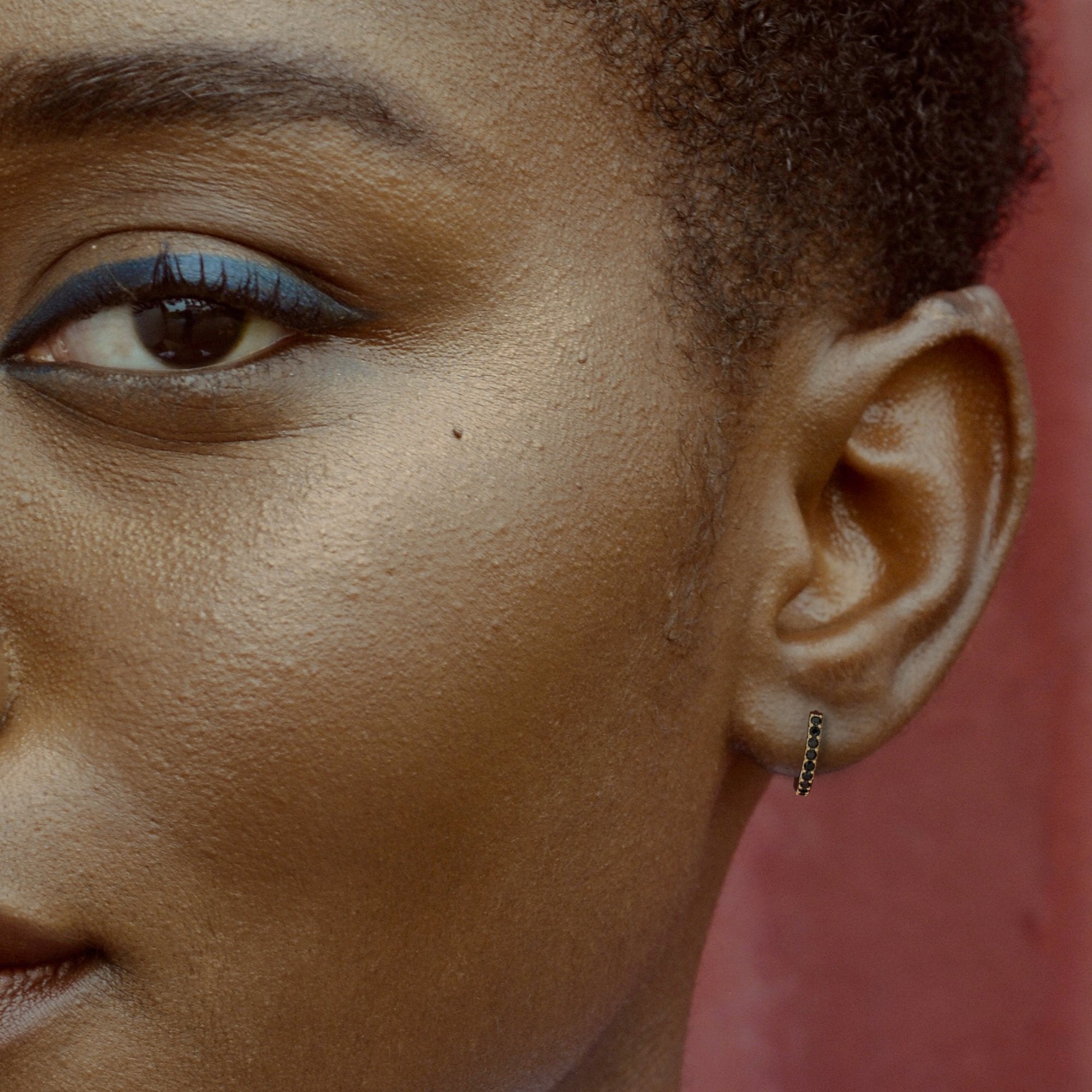 Natural Black Diamonds Yellow Gold Unique Earrings