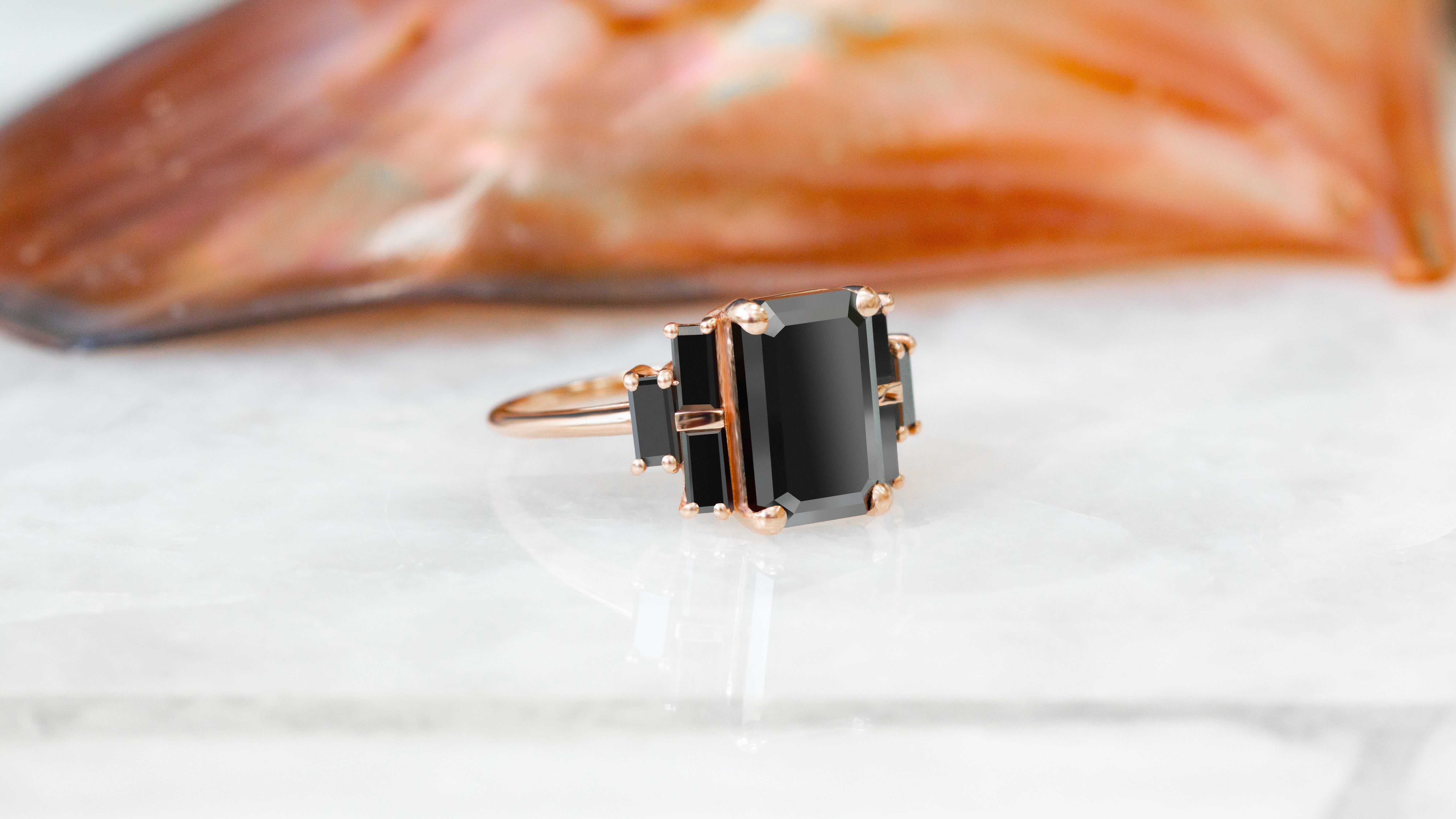 Black Ice- Emerald Engagement Rings