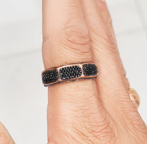 Pav'e Natural Black Diamond Men Ring