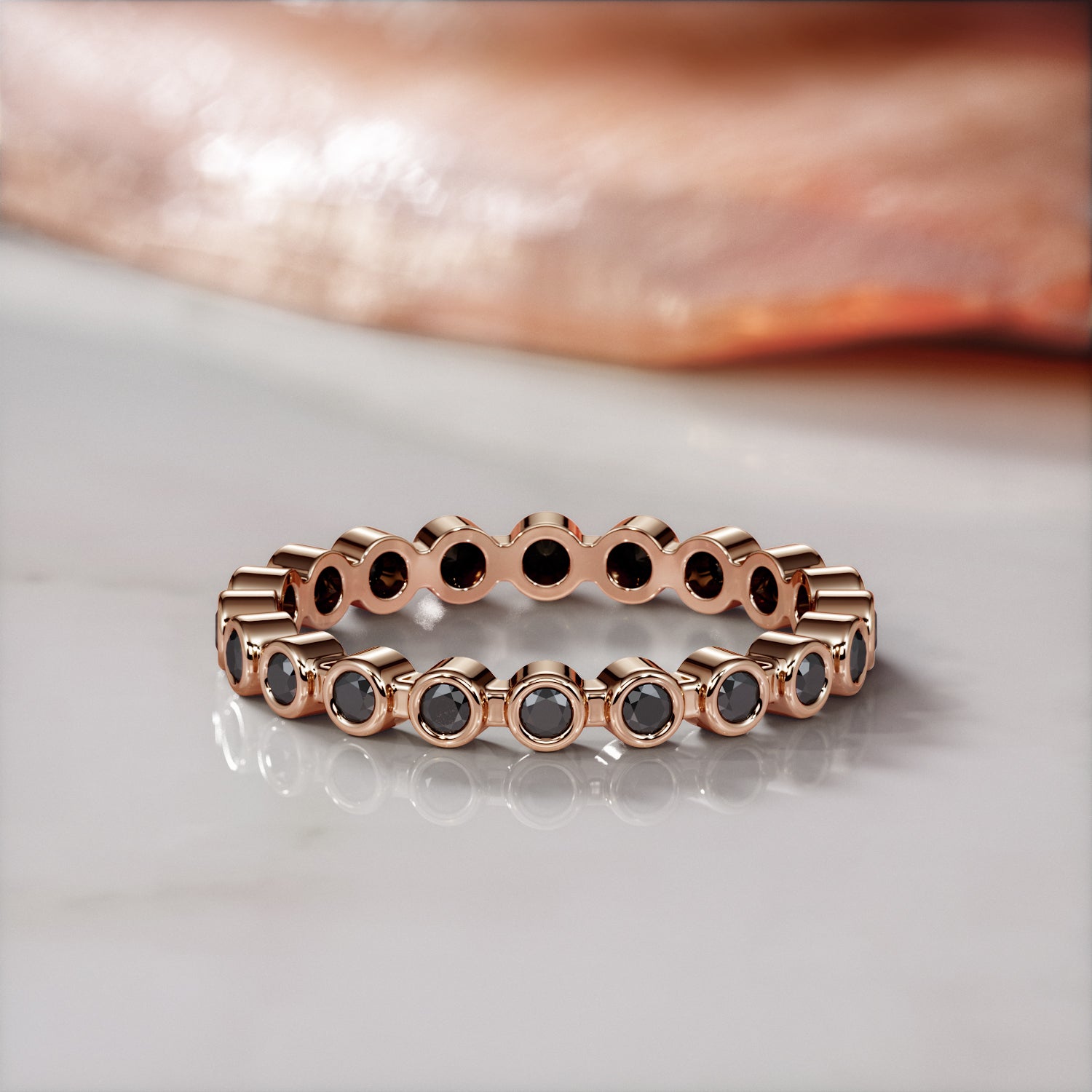Eternity Natural Black Diamond Wedding RIng