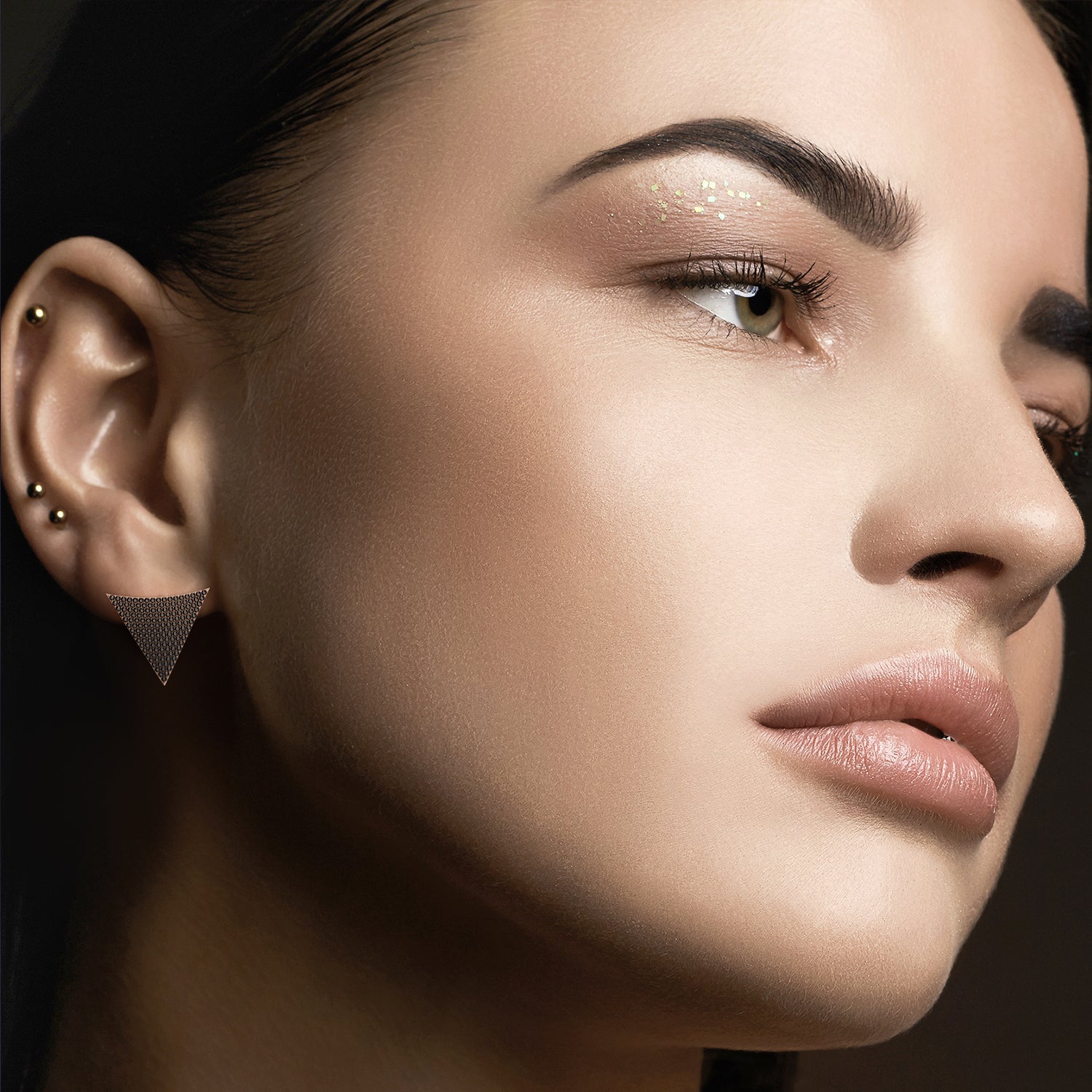 1 Carat Cone Natural Black Diamond Spike Earrings