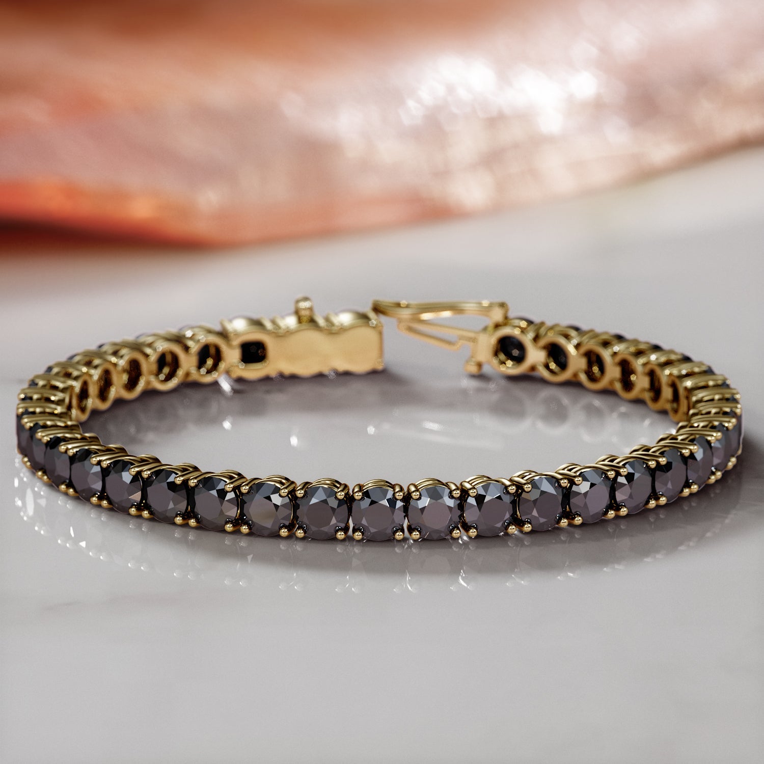 Black Diamonds Tennis Bracelet in White gold