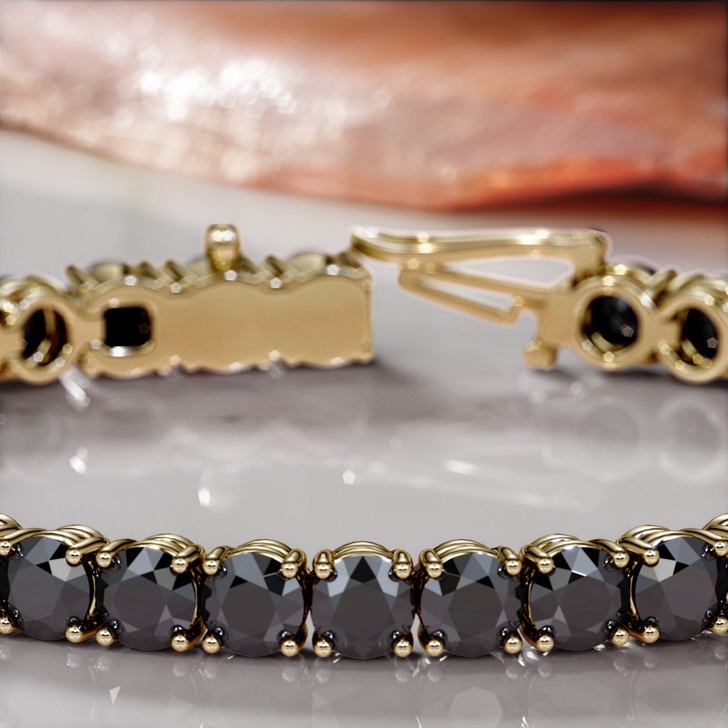 Black Diamonds Tennis Bracelet in White gold