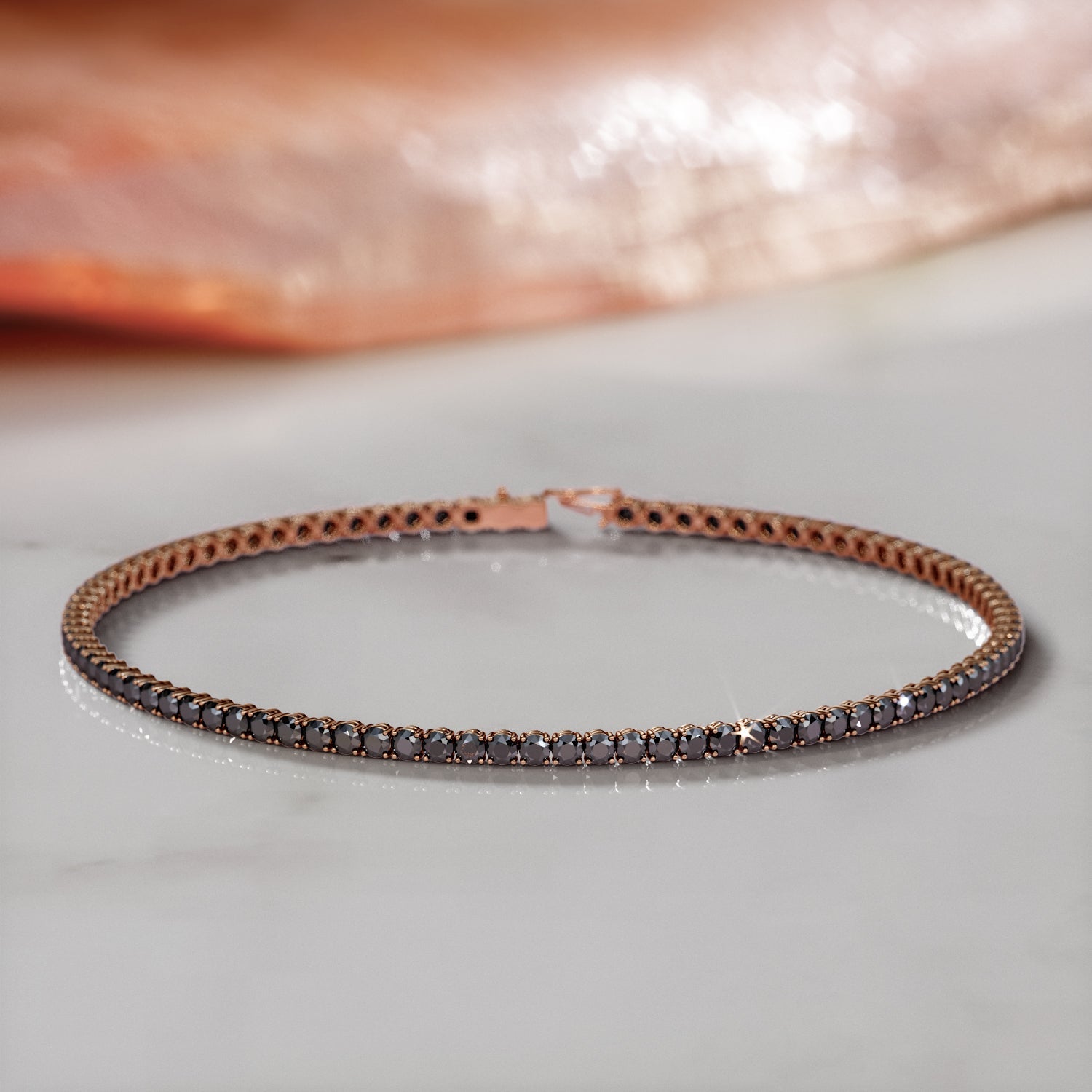 Natural Black Diamond Tennis Bracelet