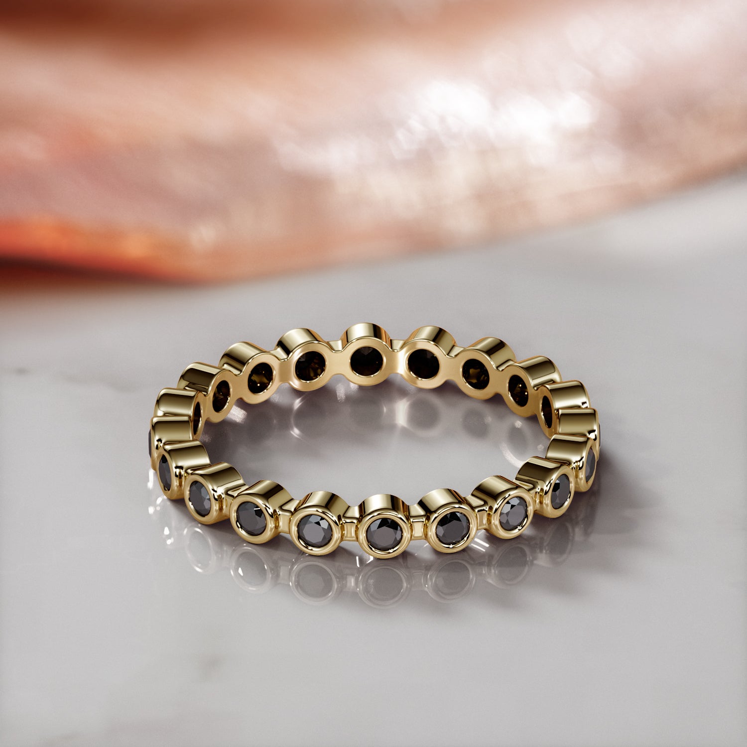 Eternity Natural Black Diamond Wedding RIng