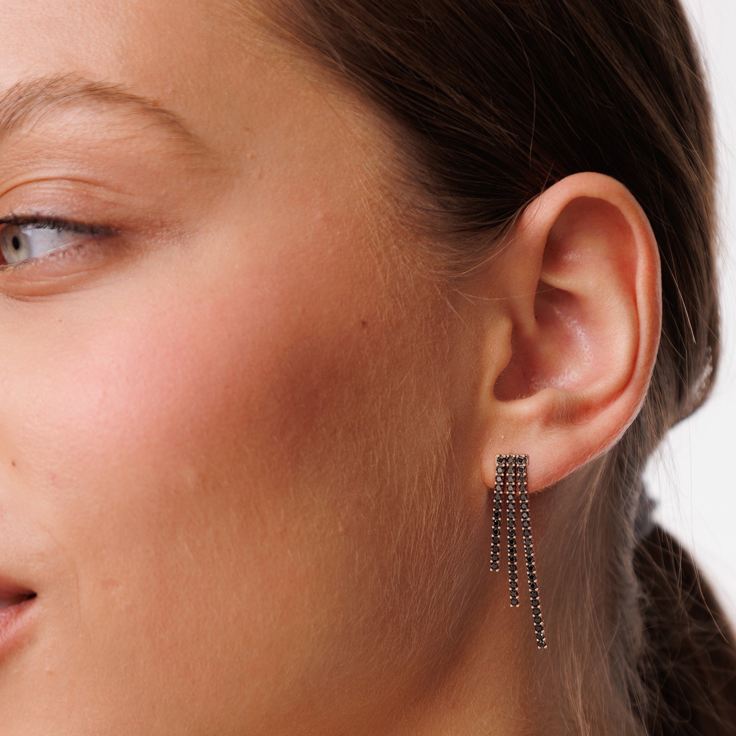 Dangle Natural Black Diamond Earring
