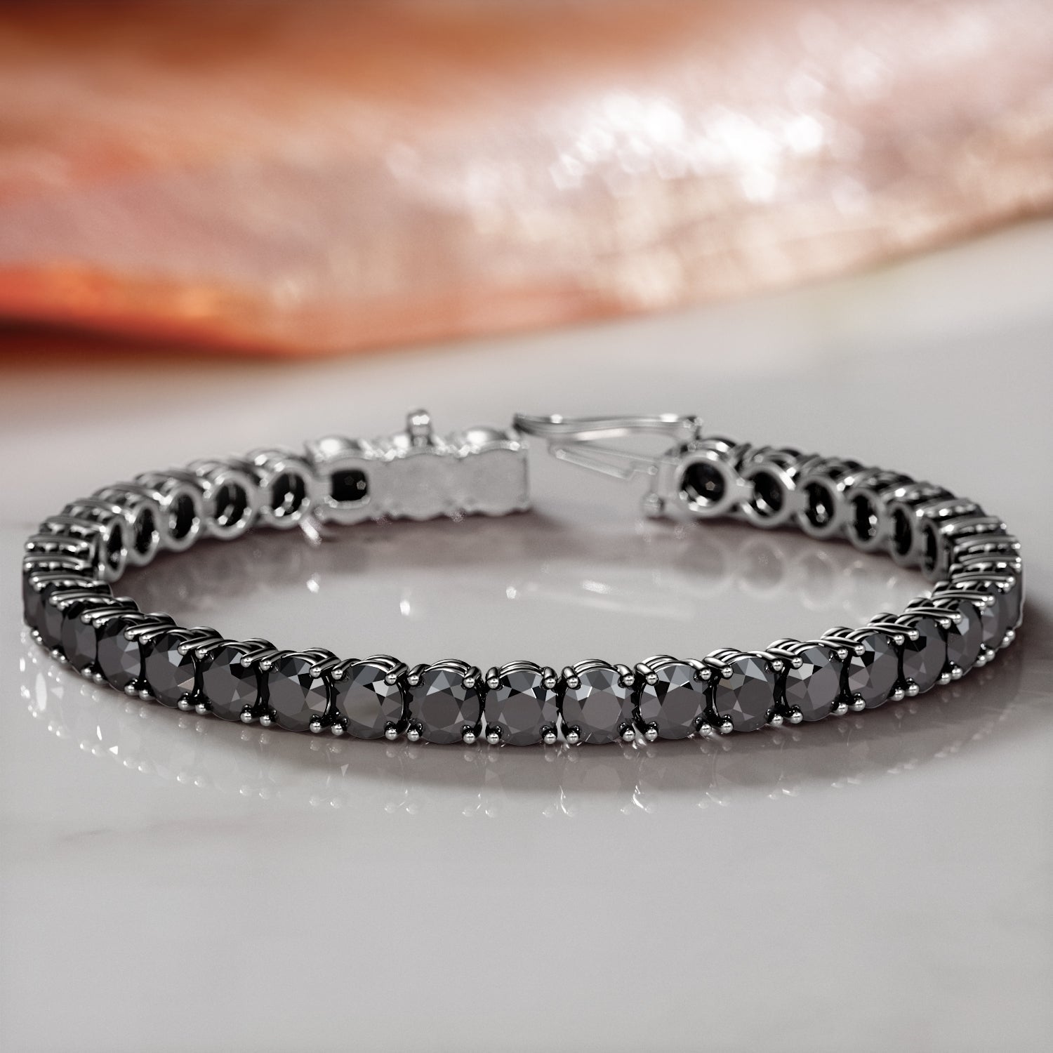 Black Diamonds Tennis Bracelet in White gold