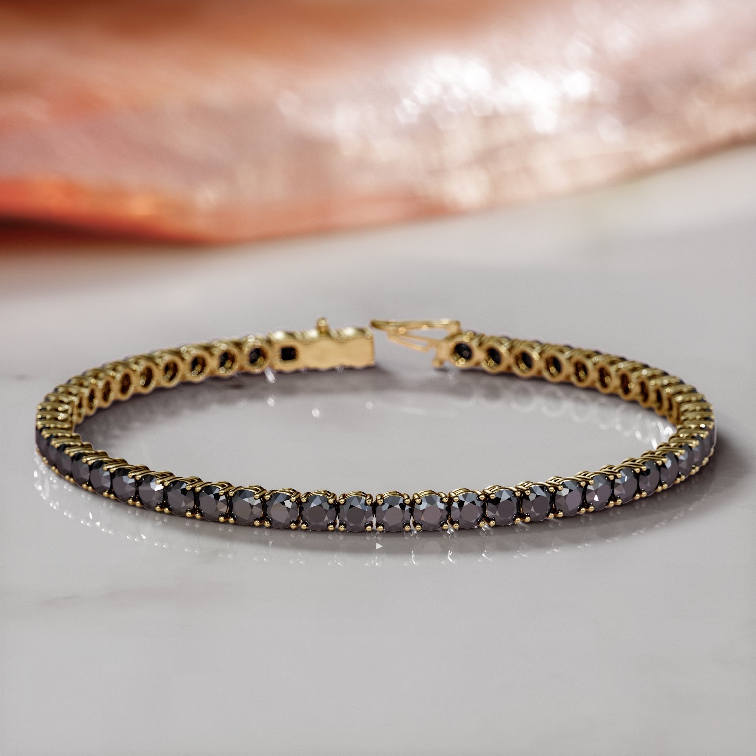 Natural Black Diamond Tennis Bracelet