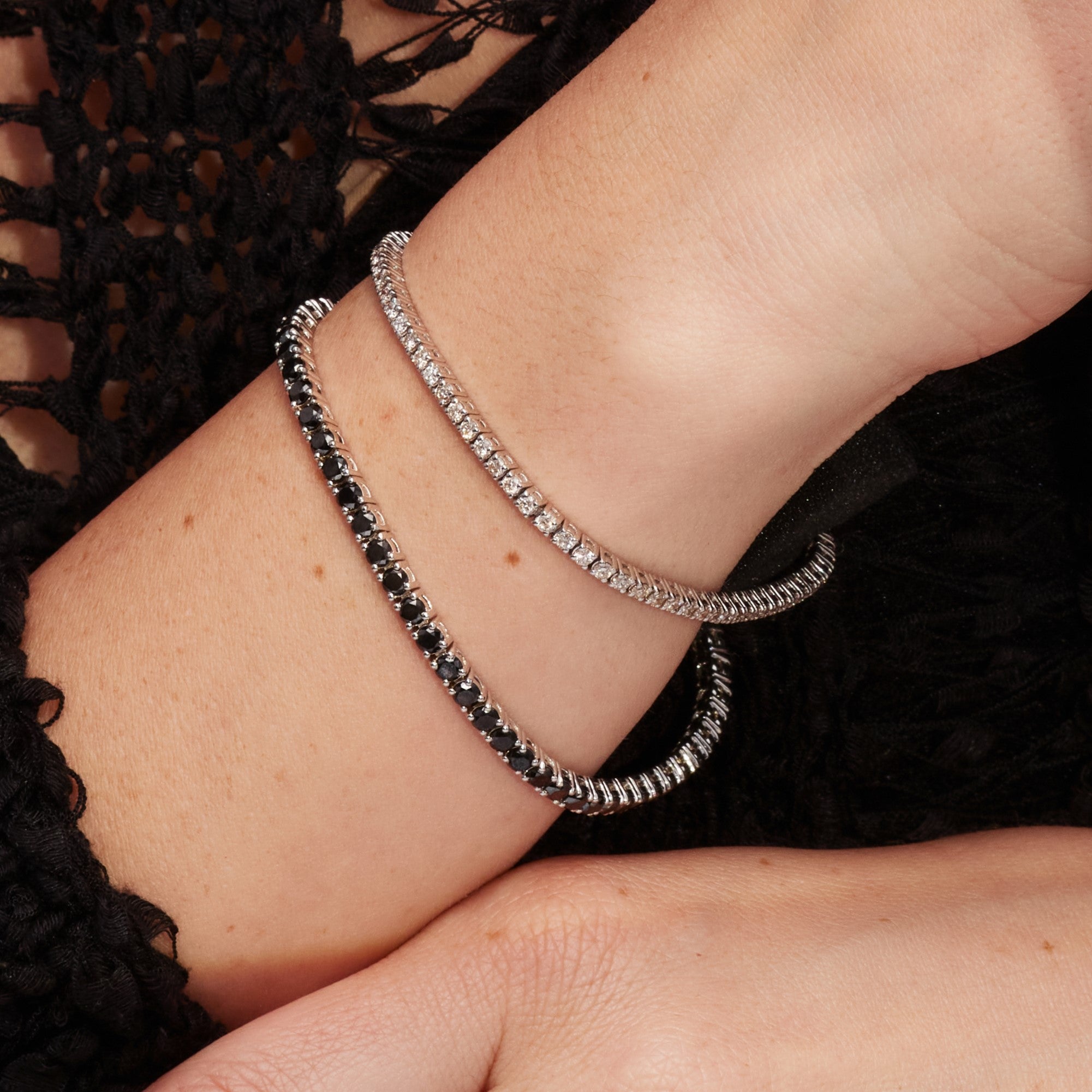 Natural Black Diamond Tennis Bracelet