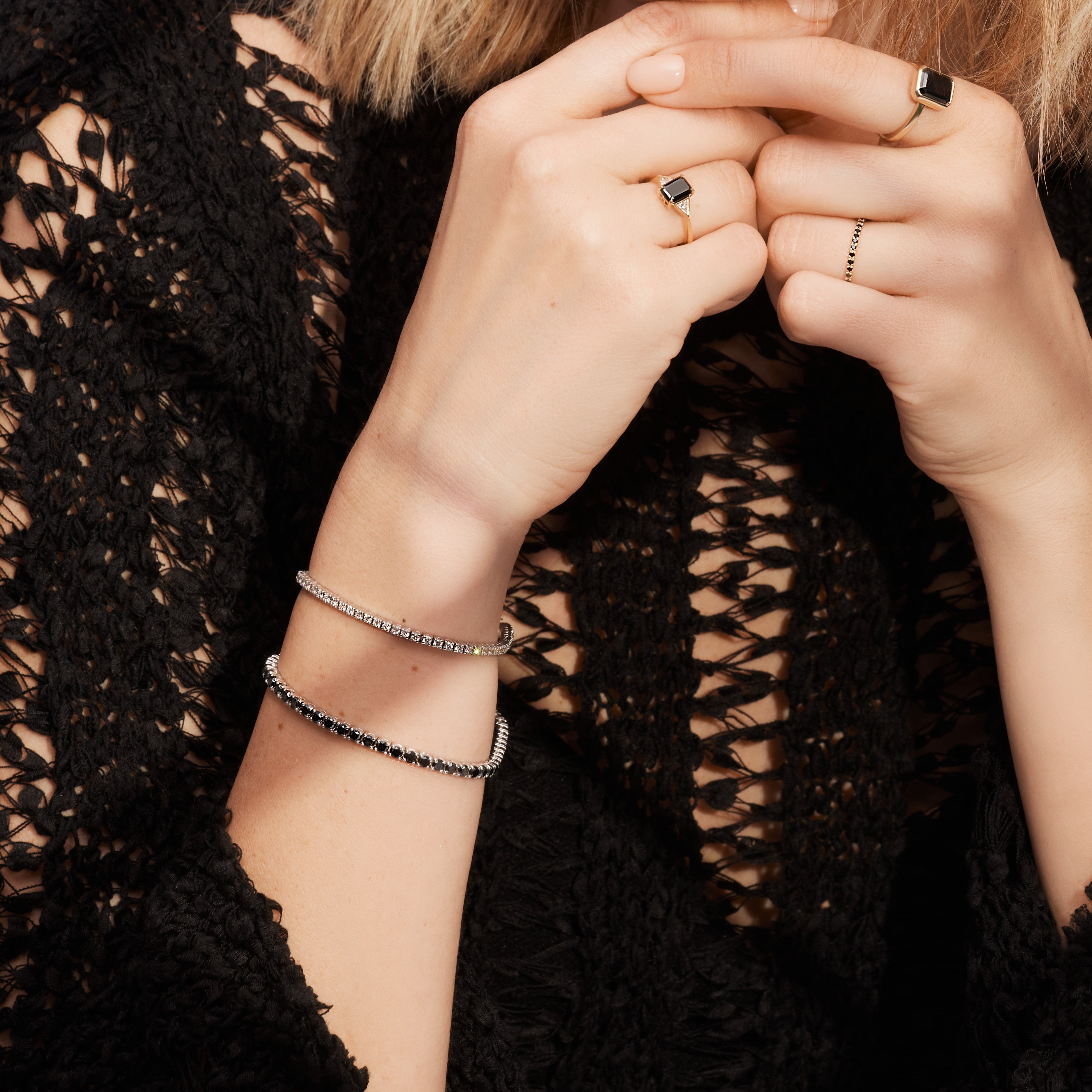 Natural Black Diamond Tennis Bracelet
