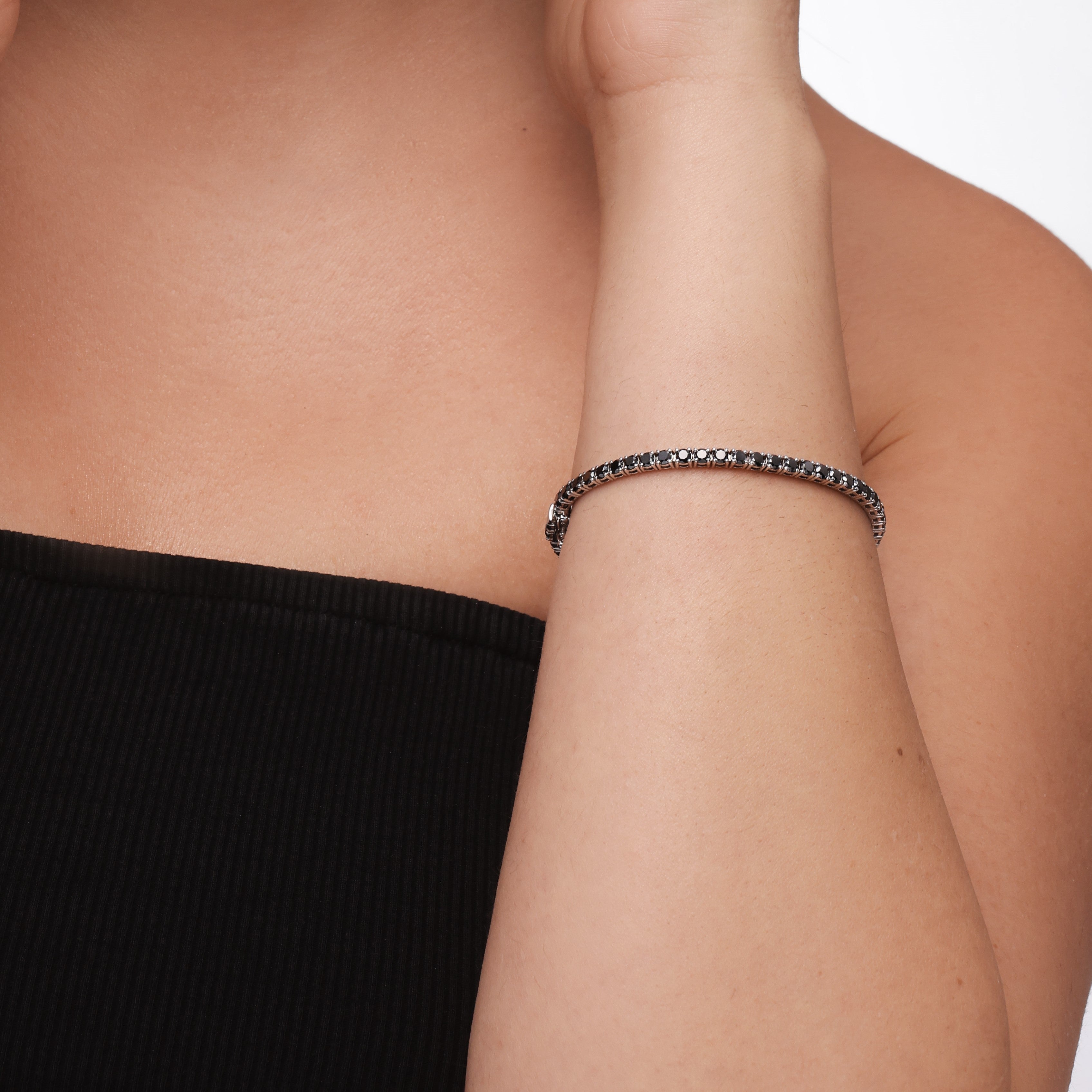 Natural Black Diamond Tennis Bracelet