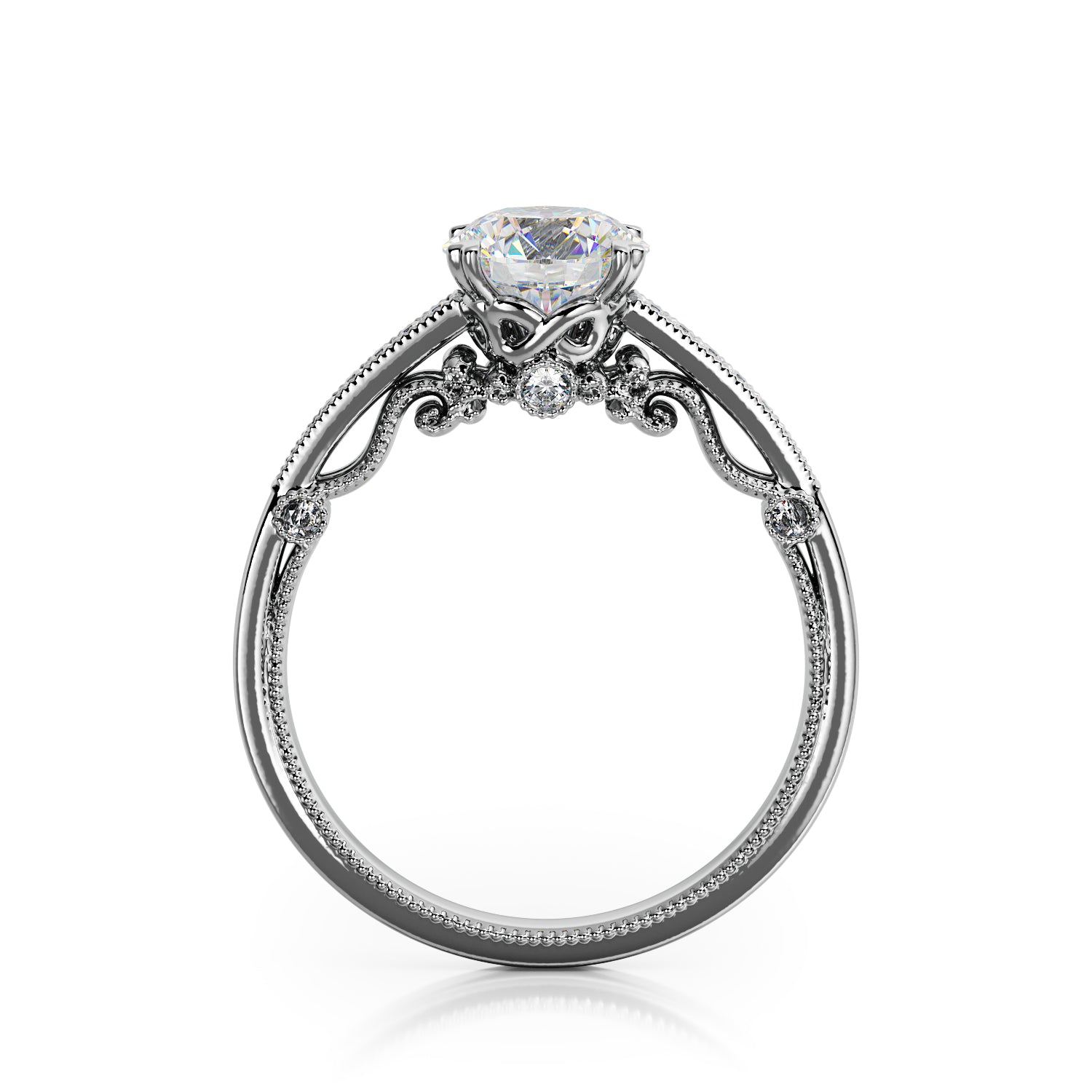 Accent Diamonds Natural Round Cut Diamond Engagement Ring