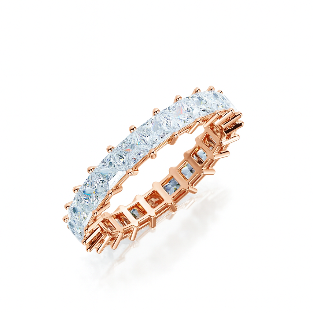 Eternity Natural Princess cut Diamond Wedding Band
