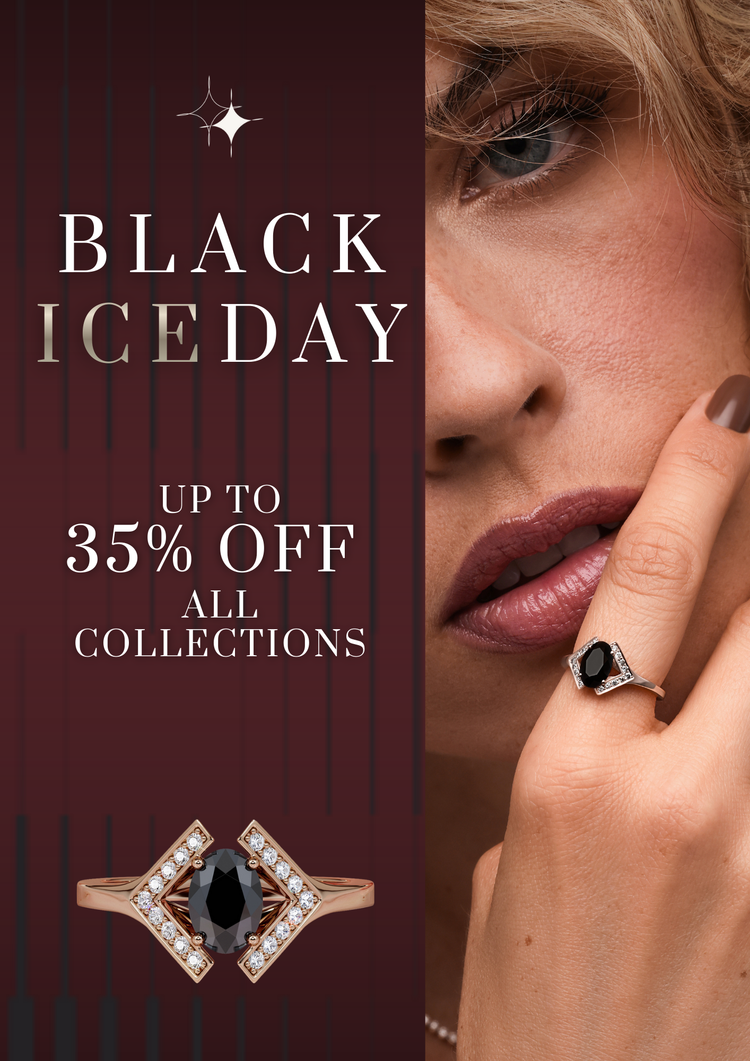 Black Ice- Round Engagement Rings
