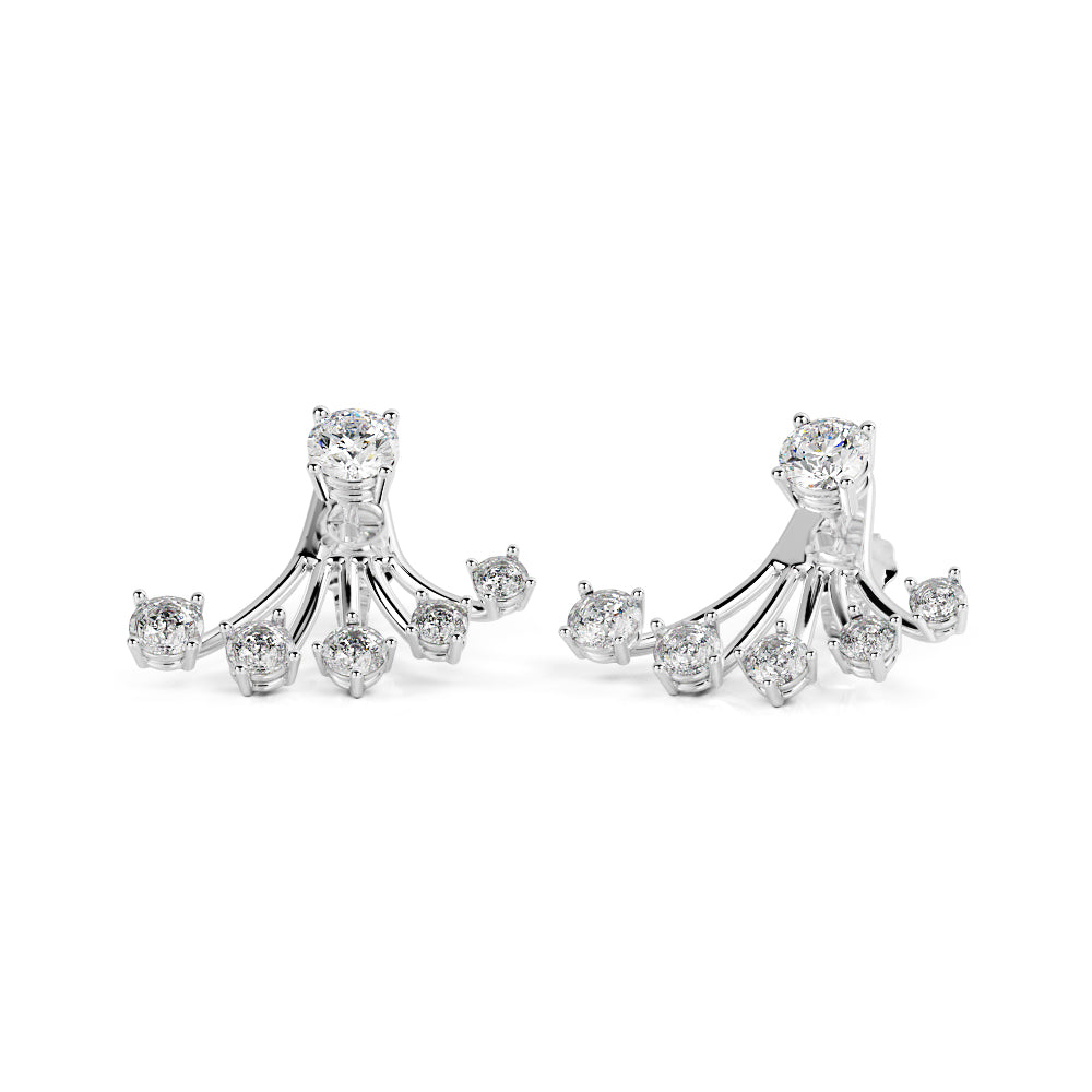 Waver Earrings 2 Natural Diamonds in Yellow Gold