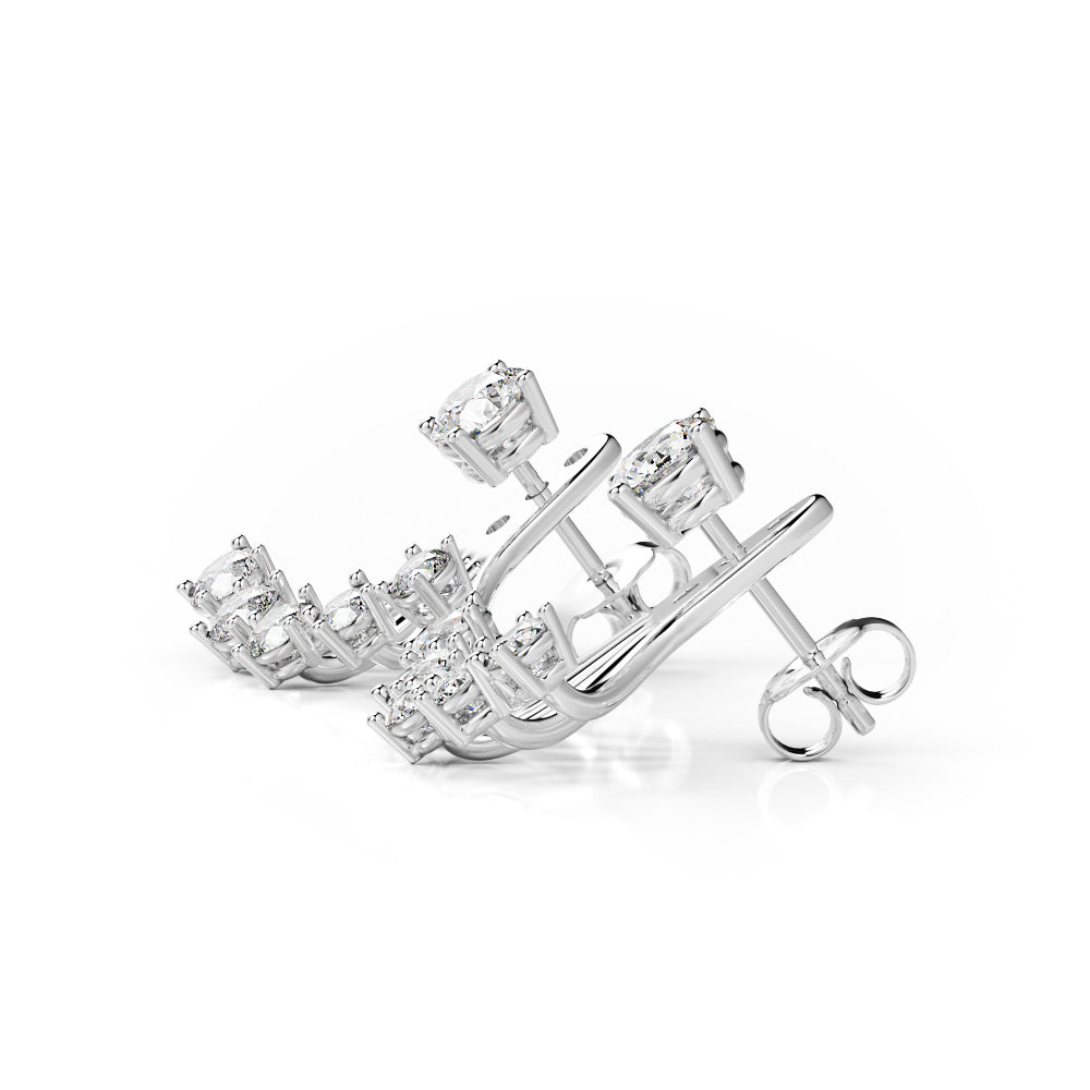 Waver Earrings 2 Natural Diamonds in Yellow Gold