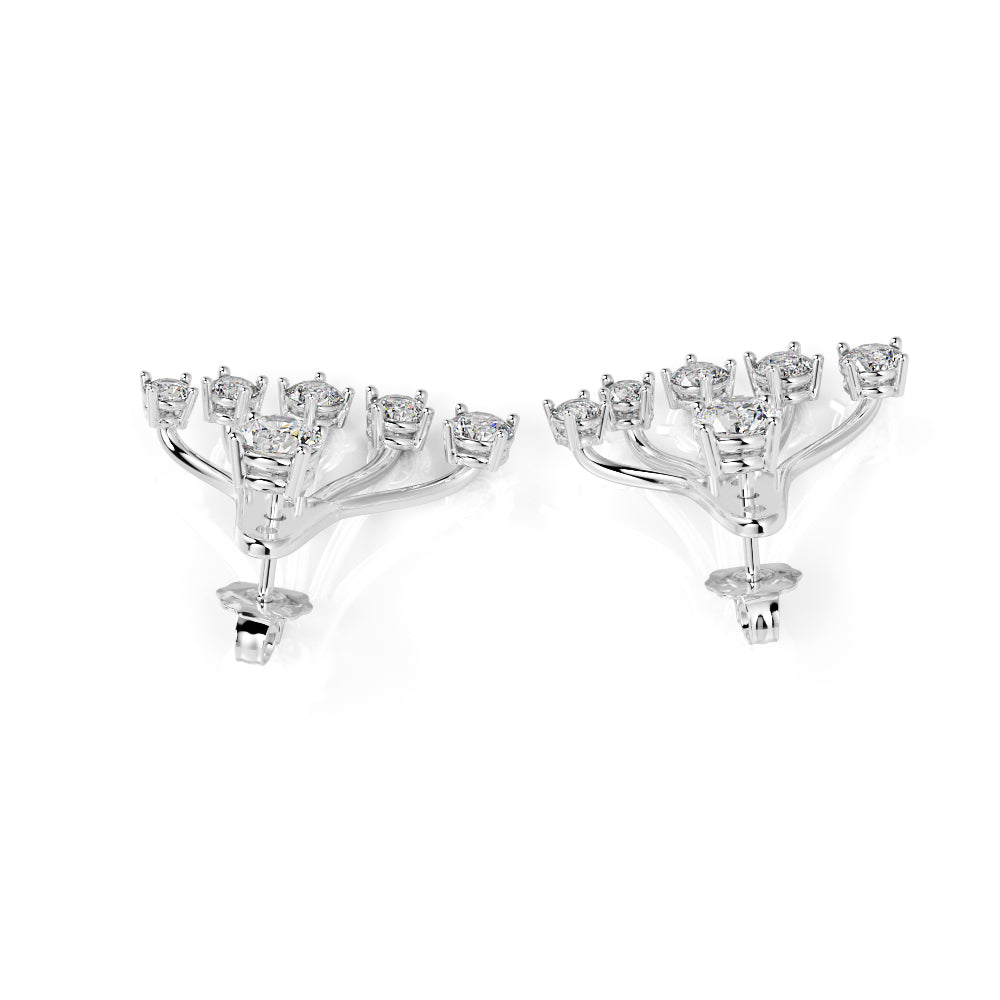 Waver Earrings 2 Natural Diamonds in Yellow Gold