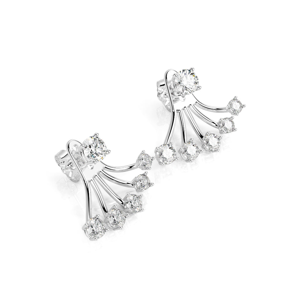 Waver Earrings 2 Natural Diamonds in Yellow Gold