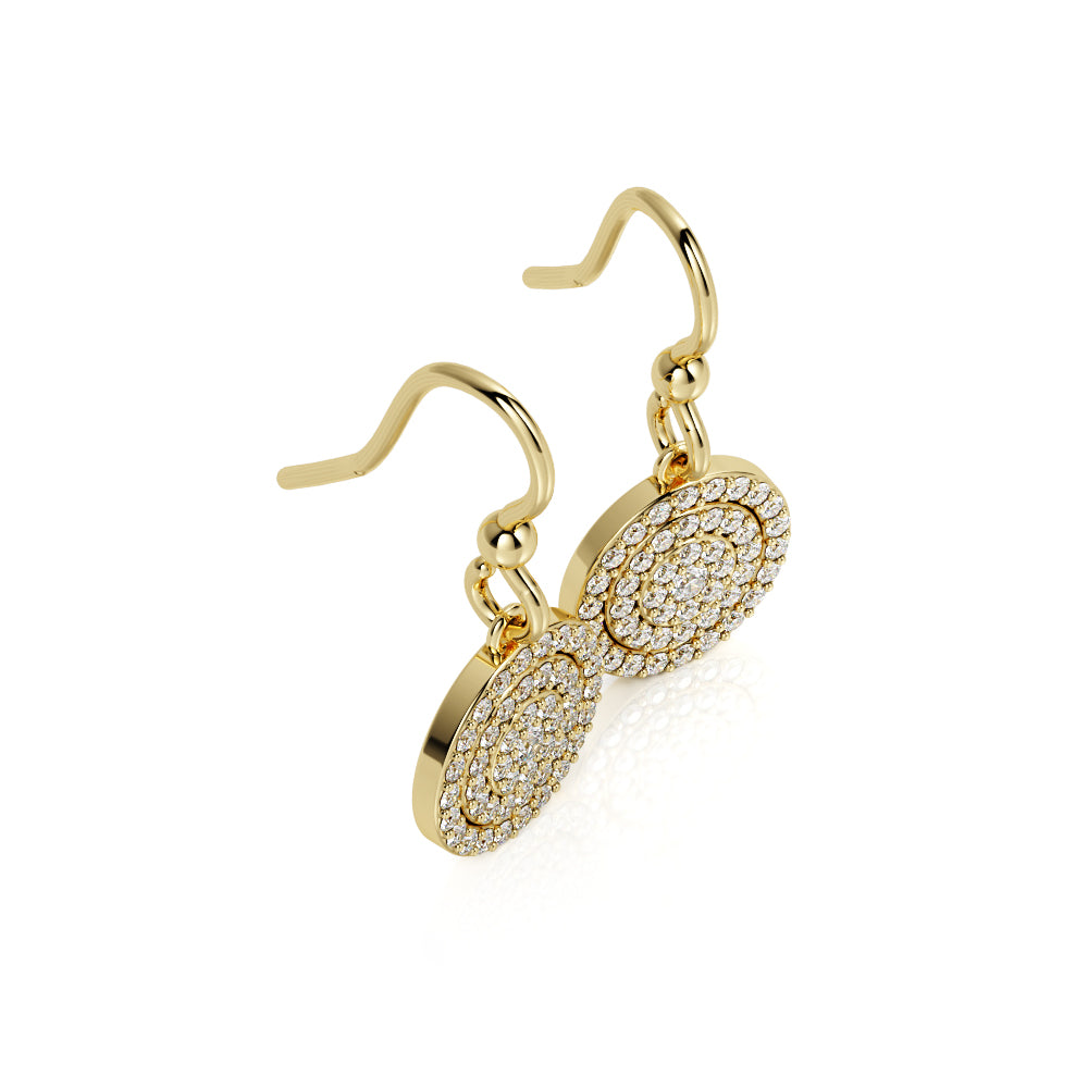 Earwire Earrings 1 Natural Diamonds in White Gold