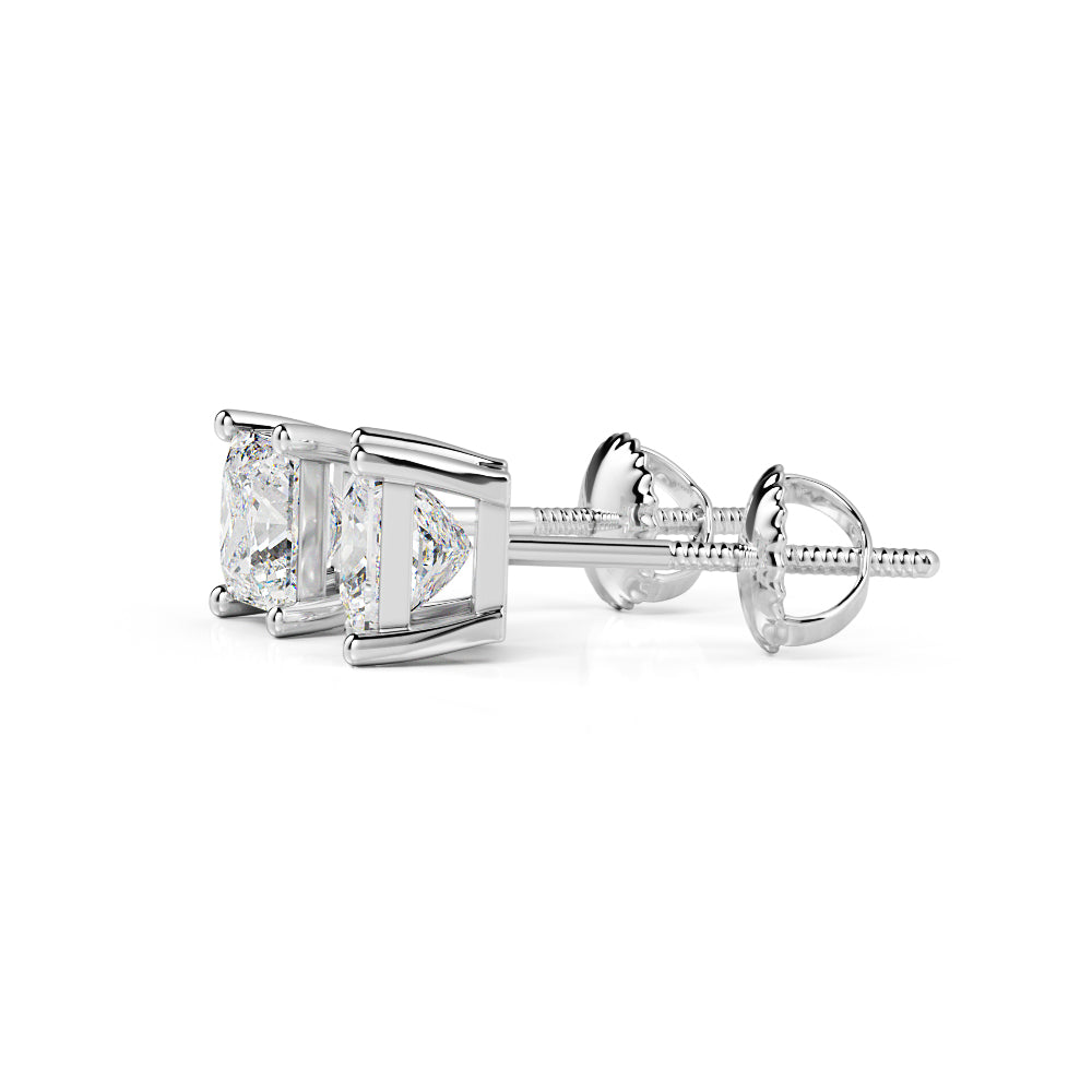 Stud Solitaire Earrings 1 Natural Diamonds in Yellow Gold