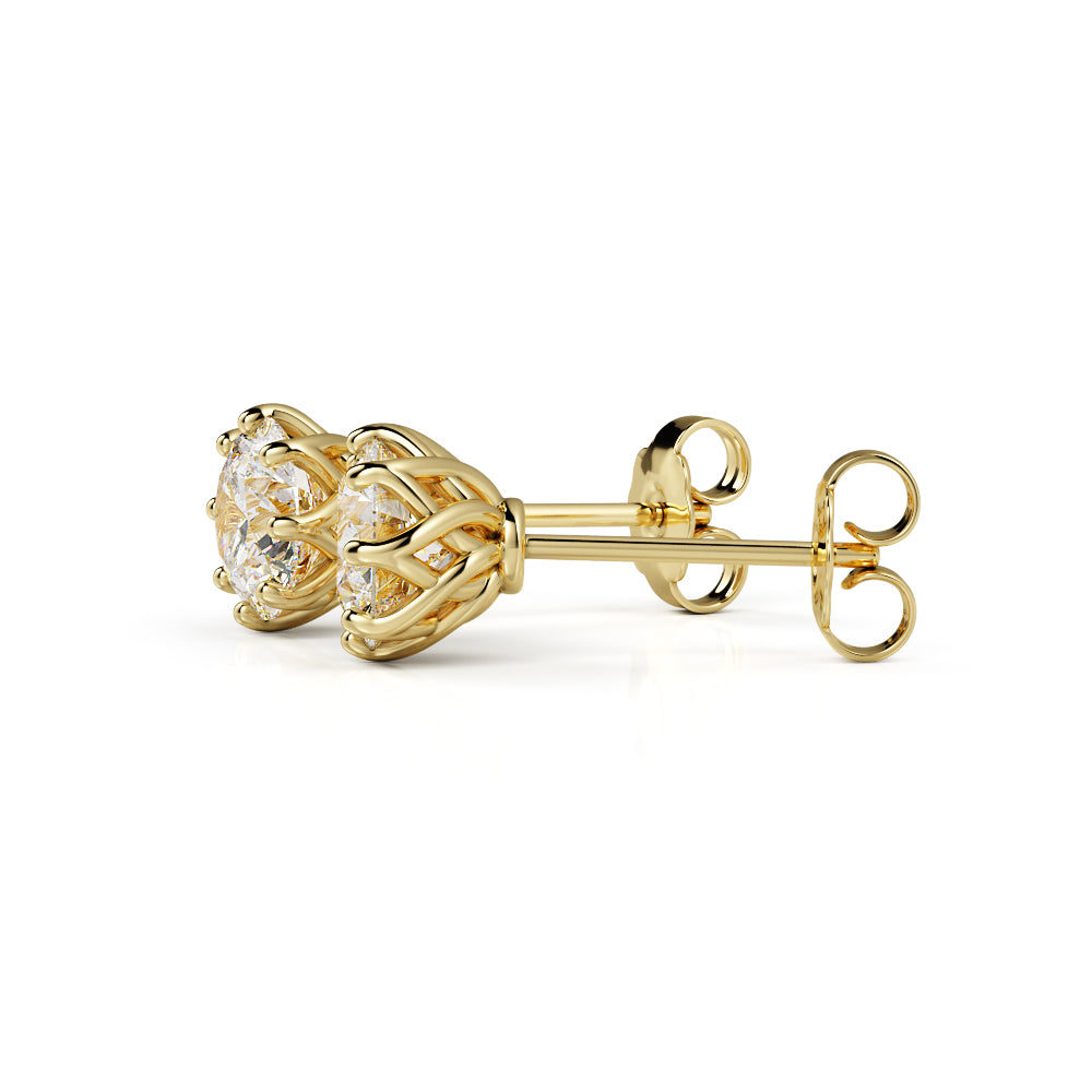 Solar Energy - Clasps Earrings 3 Natural Diamonds in White Gold