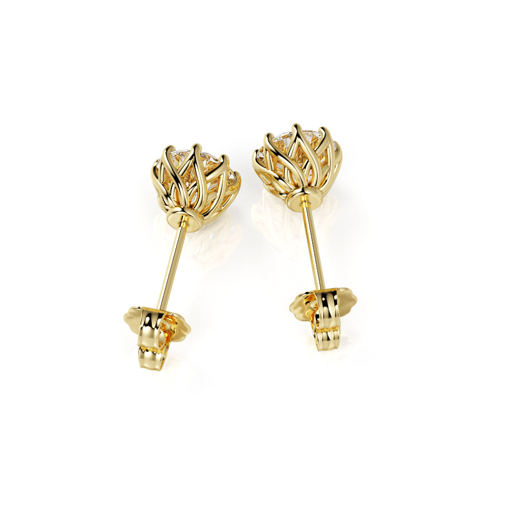 Solar Energy - Clasps Earrings 3 Natural Diamonds in White Gold