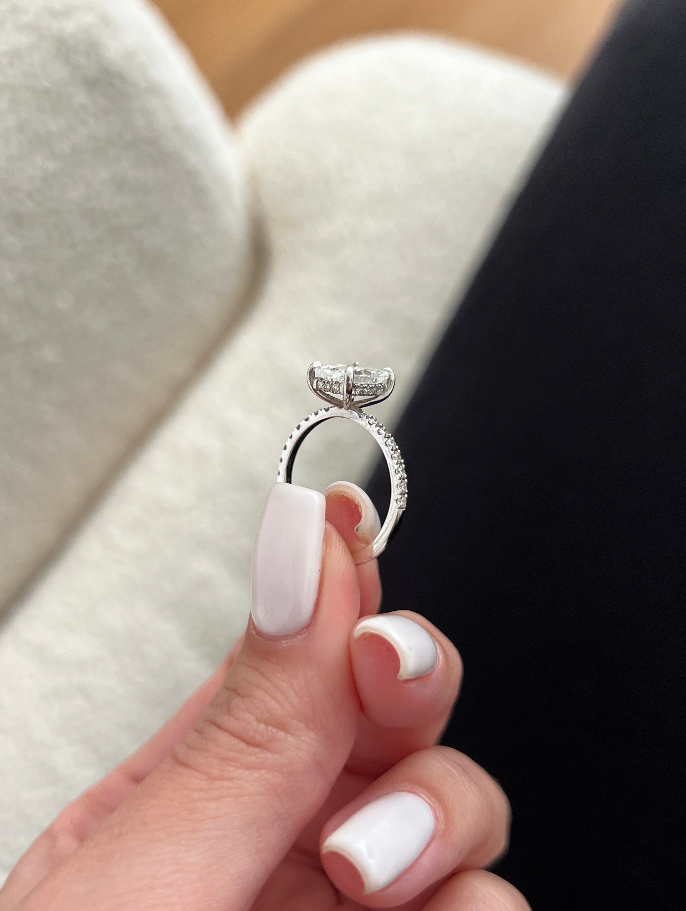 2.3 Carat Natural Radiant Cut Diamond Engagement Ring