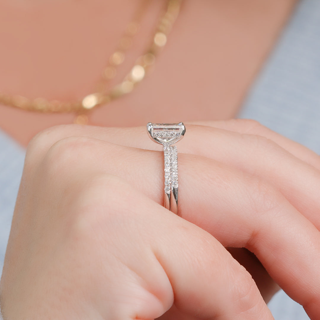 2 Carat Natural Radiant Cut Diamond Hidden Halo Engagement Ring