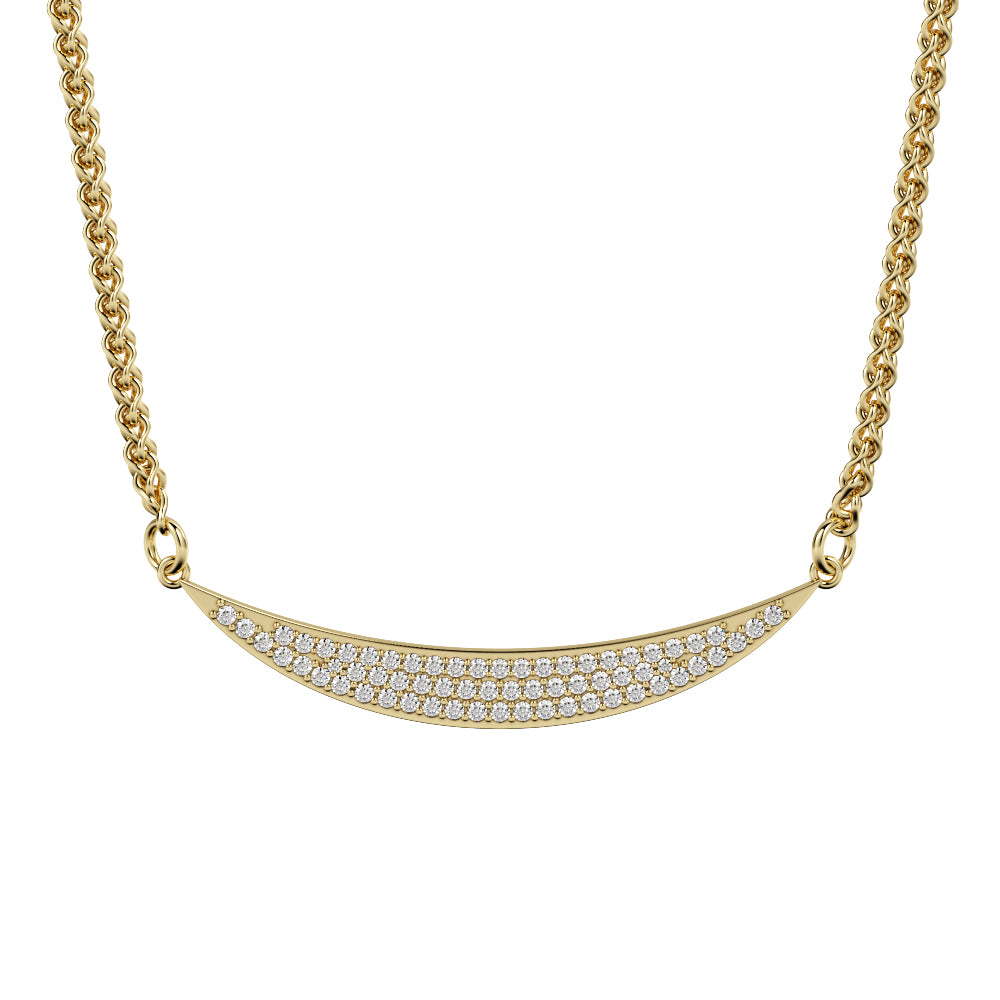 Natural Diamond Pav'e Pendant with a White Necklace