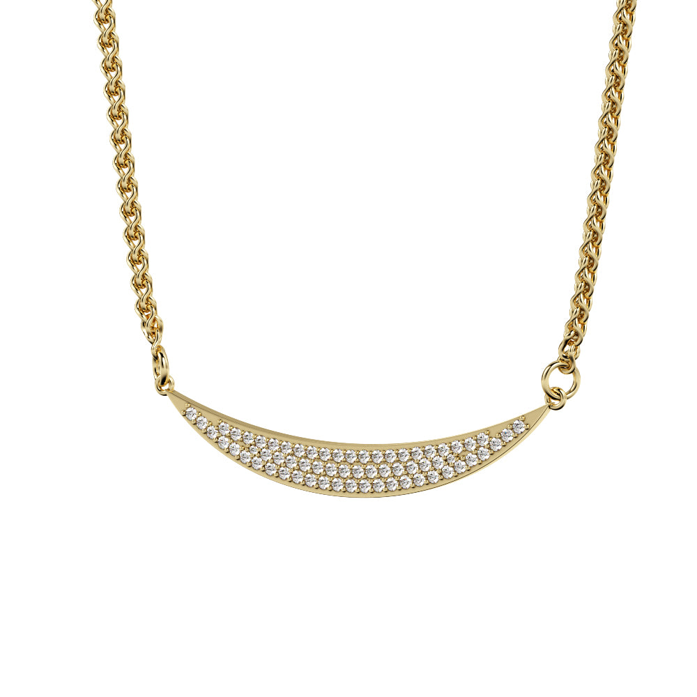 Natural Diamond Pav'e Pendant with a White Necklace