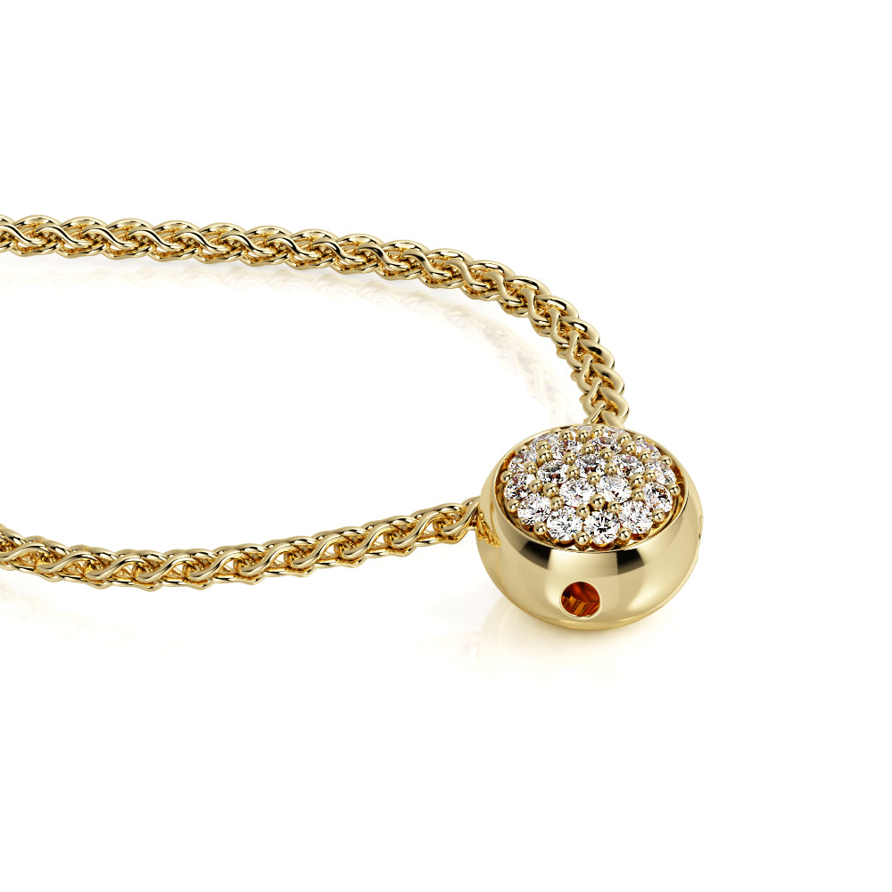 Natural Diamond Pav'e Pendant with a White Necklace