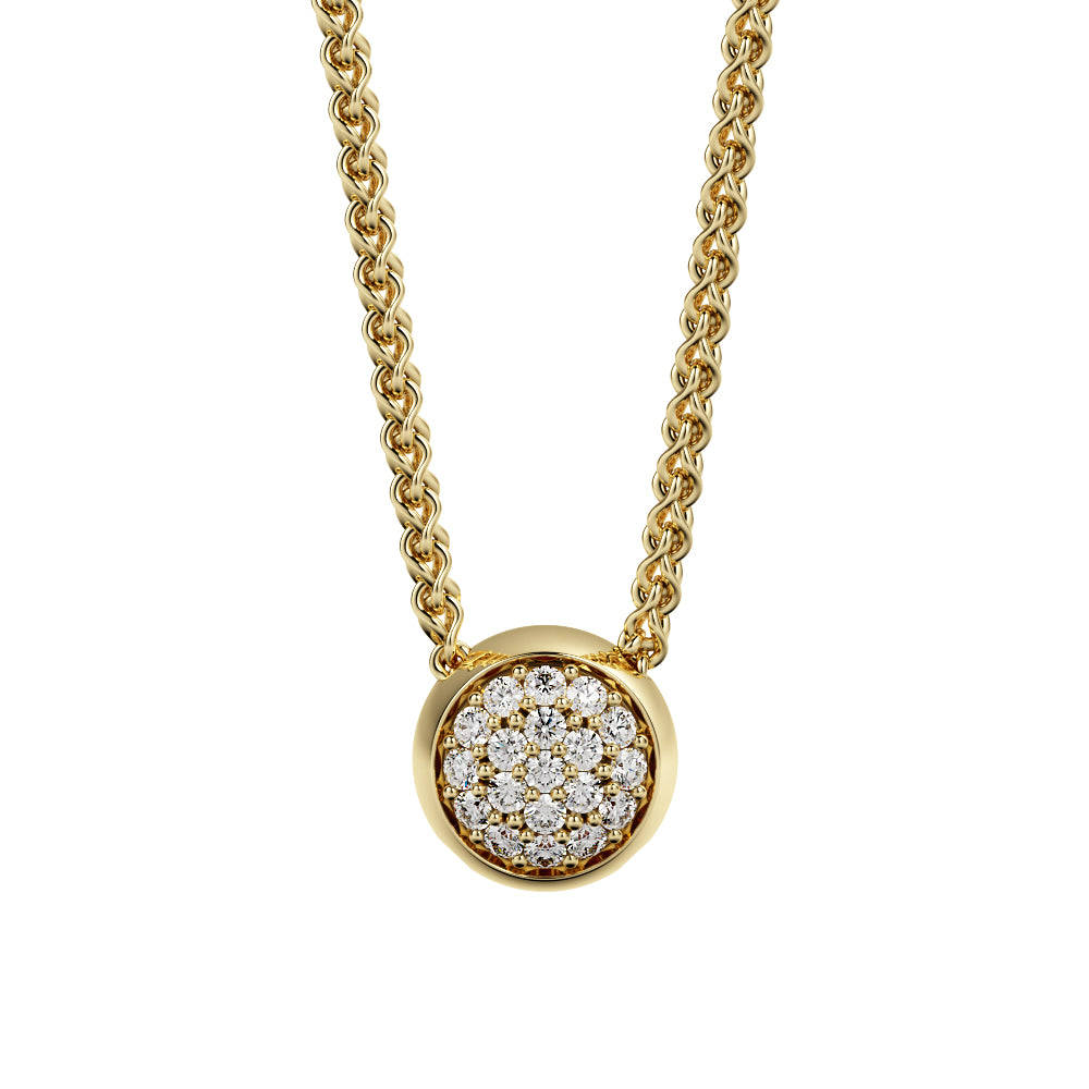 Natural Diamond Pav'e Pendant with a White Necklace