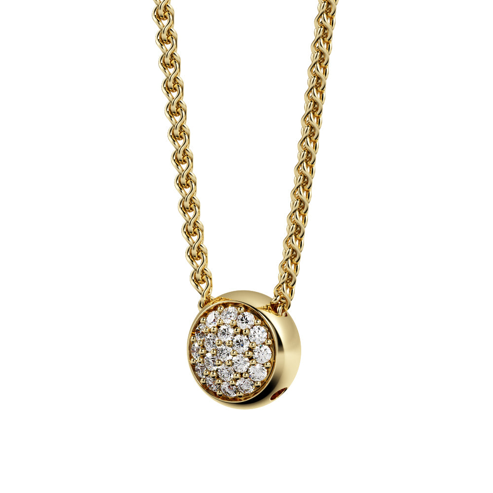 Natural Diamond Pav'e Pendant with a White Necklace