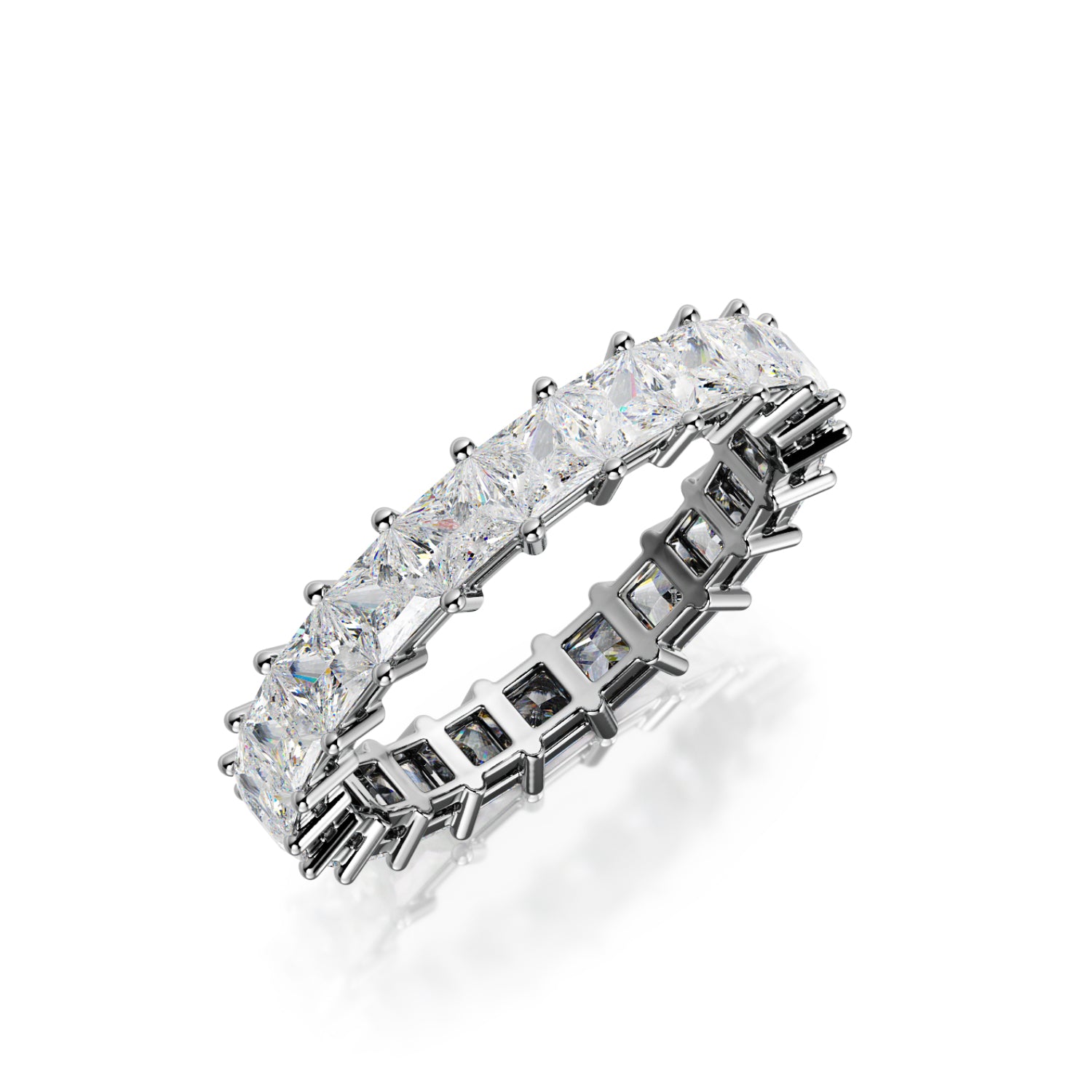 Eternity Natural Princess cut Diamond Wedding Band