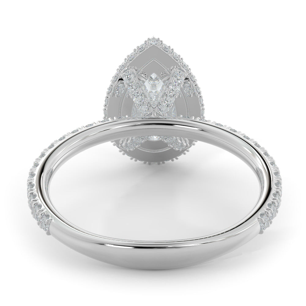 Accent Diamonds Natural Pear Cut Diamond Engagement Ring